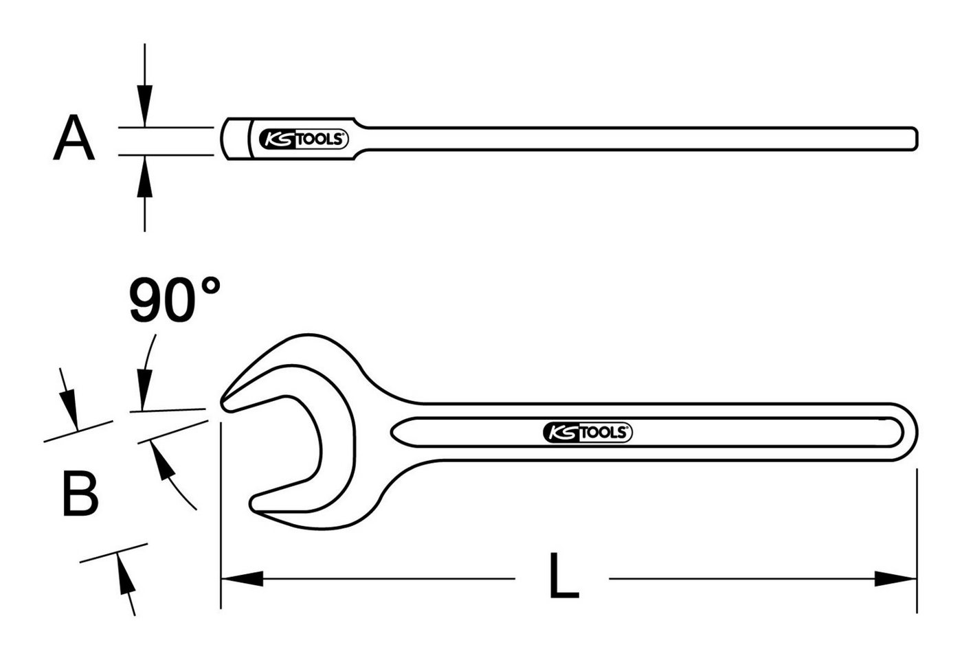 Thumbnail - KS Tools Maulschlüssel BRONZEplus, Zugmaulschlüssel 90°