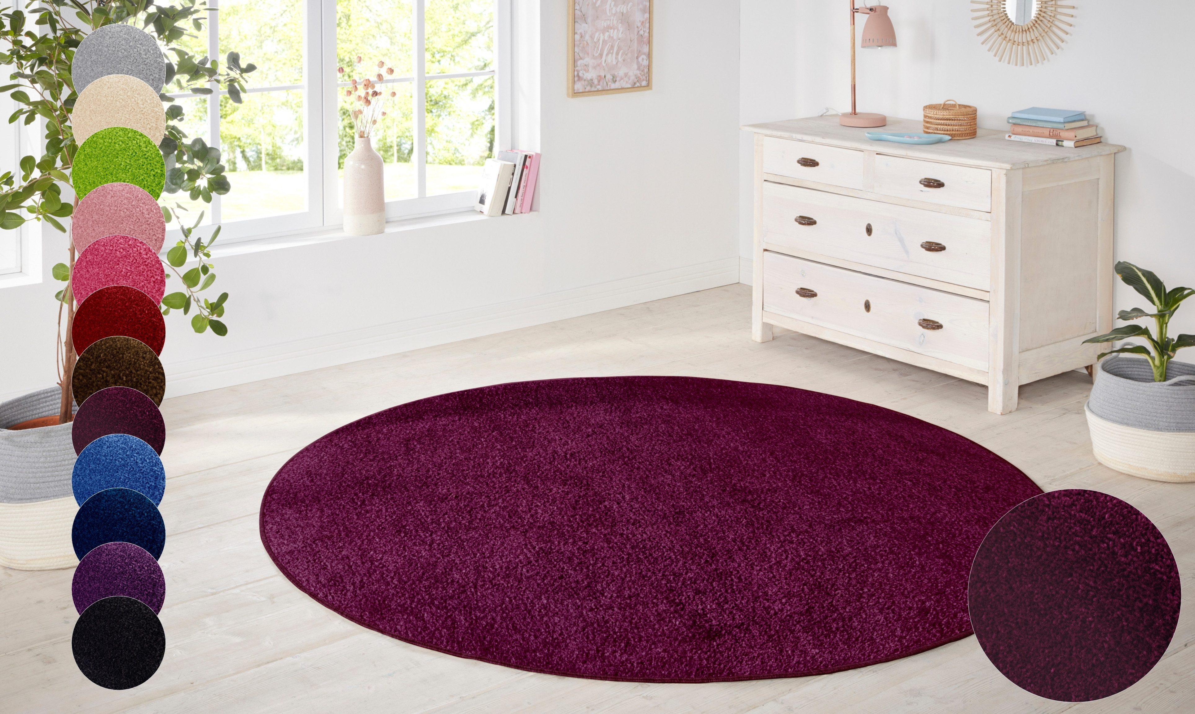 HANSE Home Teppich »Shashi«, rund, 8,5 mm Höhe, Kurzflor, Unifarben, Teppic günstig online kaufen