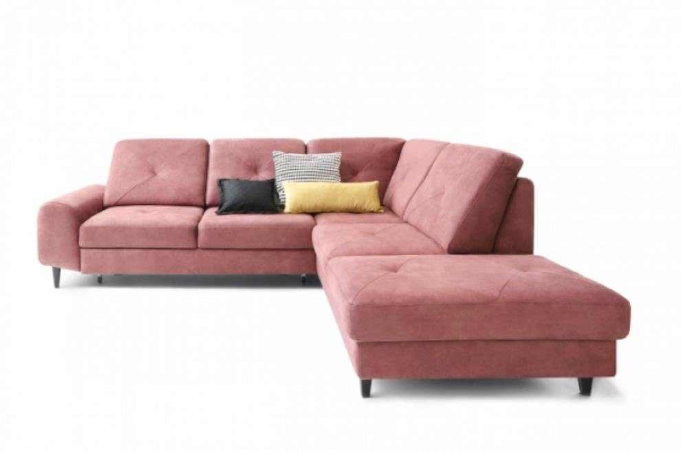 JVmoebel Ecksofa Rosa Teile, Europe Sofa Ecksofa Luxus 3 Made Couch Form L in Eckgarnitur Möbel, Polstersofa