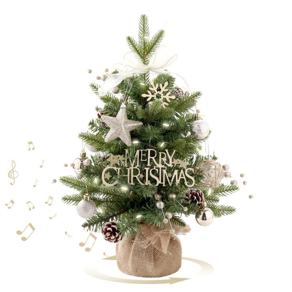 Deko Oktavfuß für Tisch Weihnachten Tisch Künstlich Weihnachtsbaum, Künstlicher Weihnachtsbaum Tannenbaum Büro Mini Dekorative Weihnachten, Mit drehbarem Tannenbaum