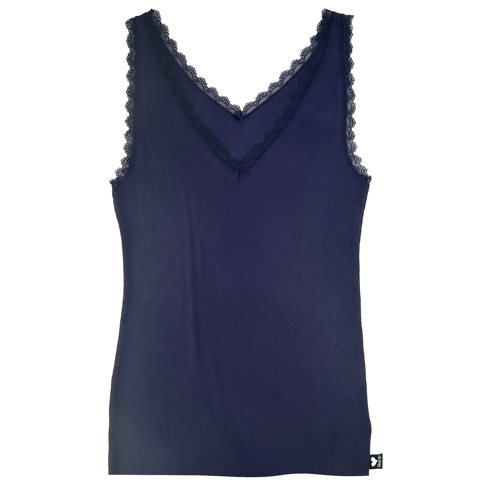 like it! Achseltop mit tiefem V-Ausschnitt mit Spitze