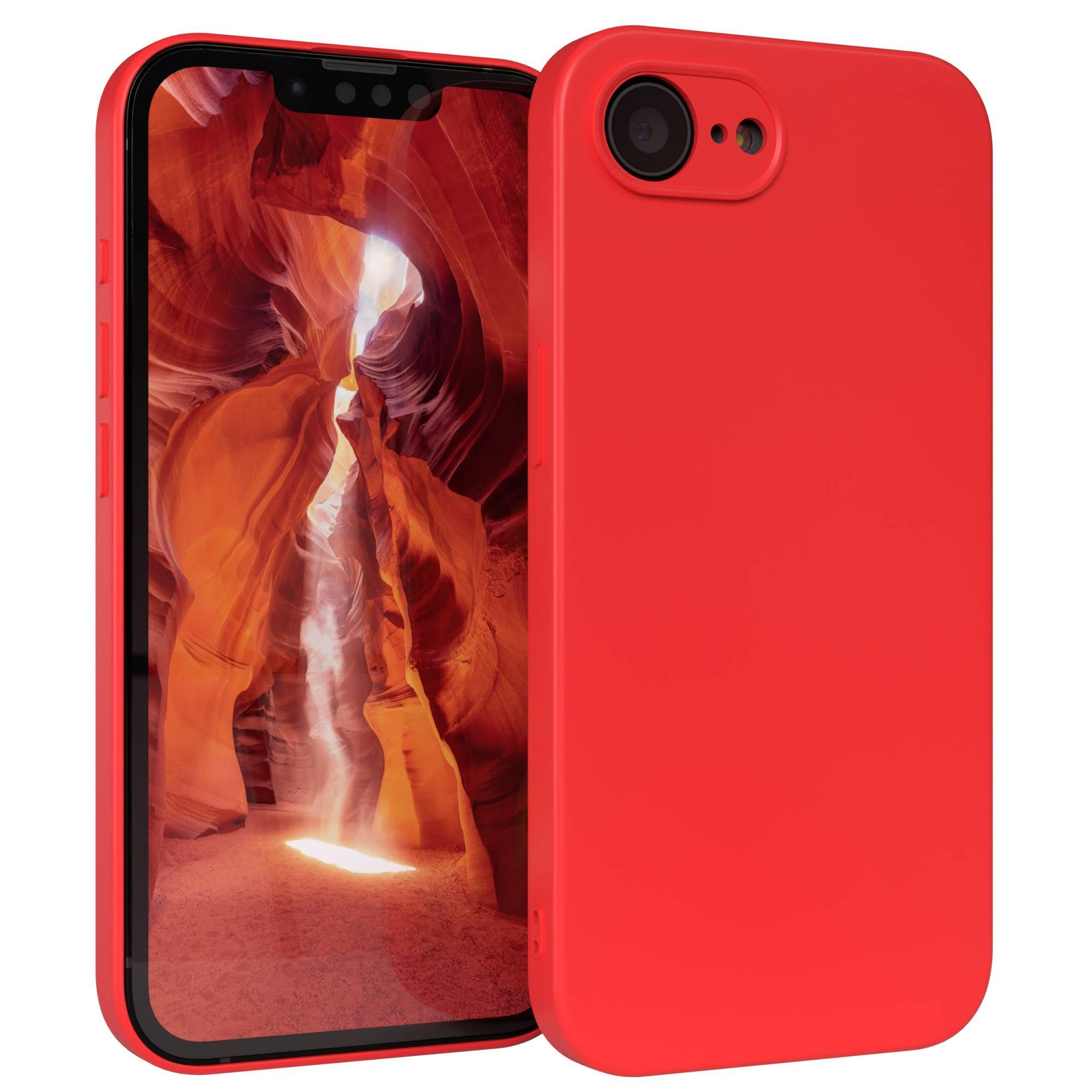 EAZY CASE Handyhülle für Apple iPhone 16e Hülle Silikon 6,1 Zoll, Silikon Schutzhülle mit Kameraschutz stoßfest Handycover elastisch Rot