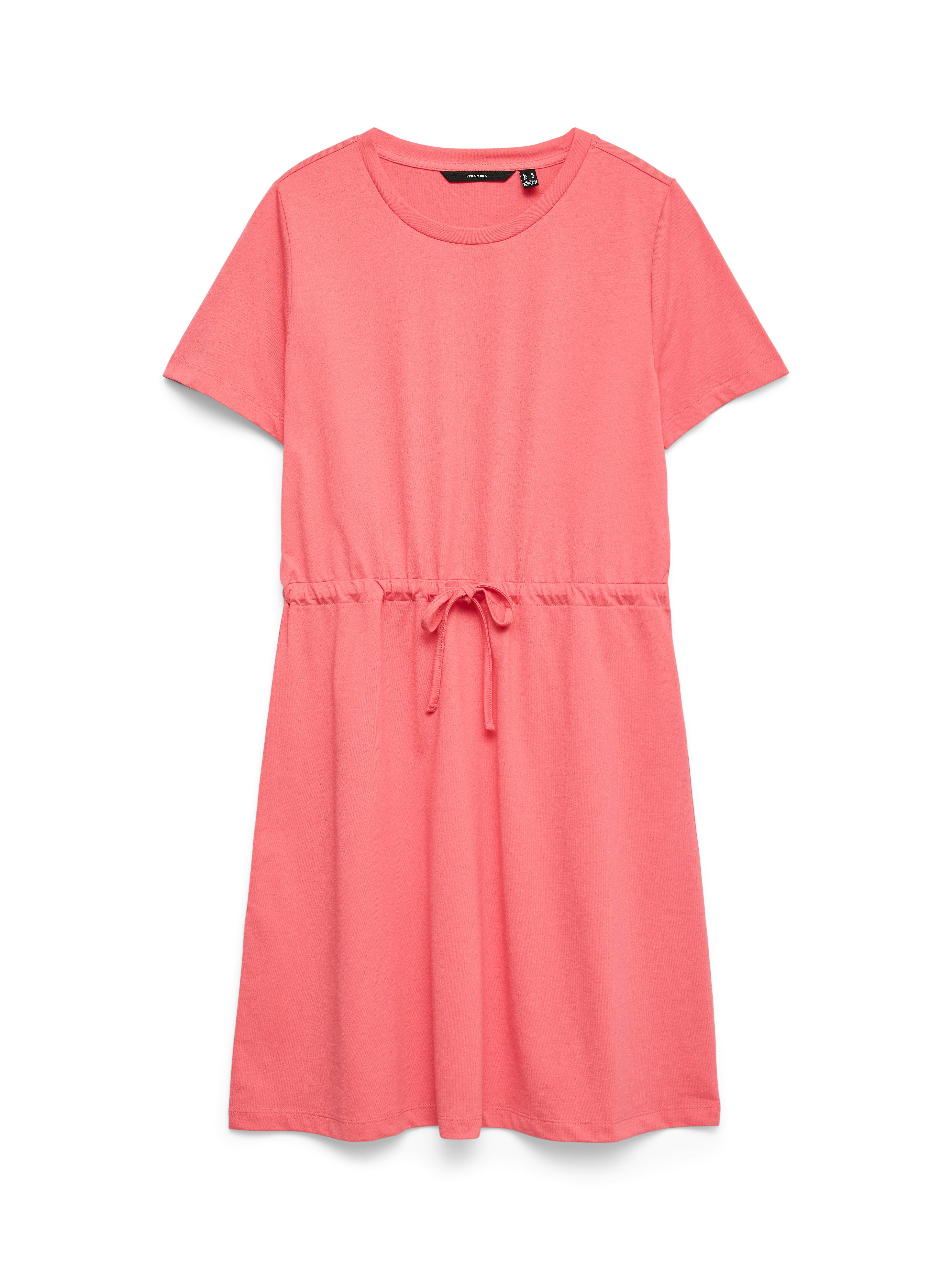 Vero Moda Shirtkleid VMLUNA SS SHORT STRING DRESS JRS NOOS Baumwollmischung, regular fit