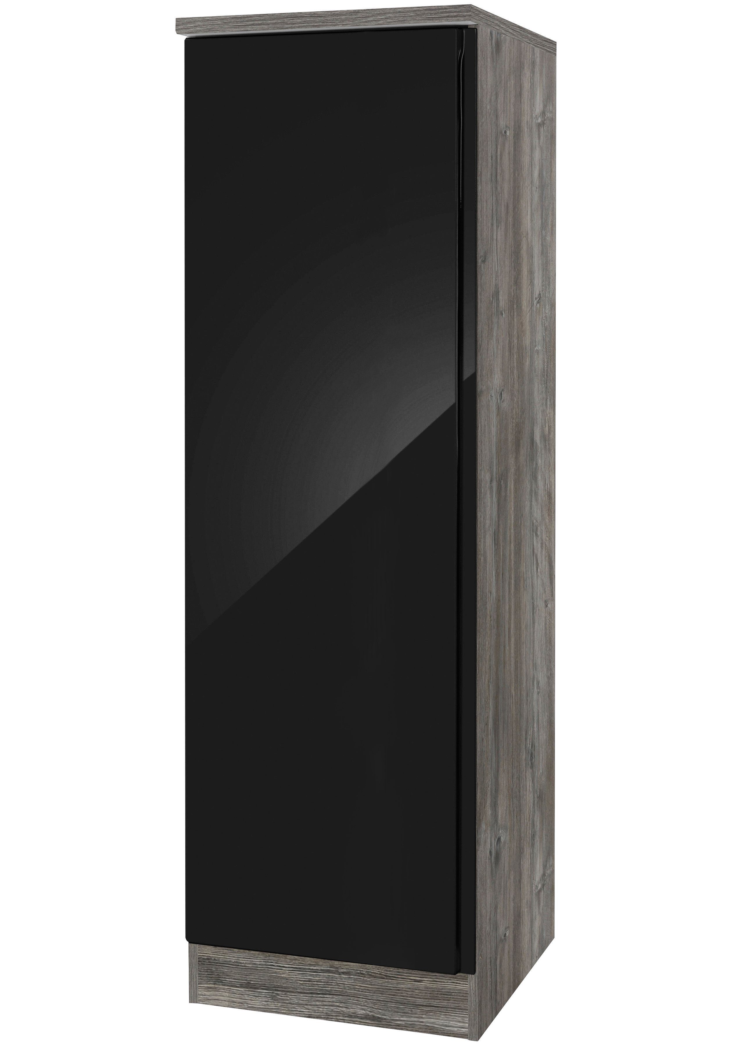 HELD MÖBEL Seitenschrank Virginia 50 cm breit, für viel Stauraum schwarz Hochglanz | eichevintage | Vorratsschränke