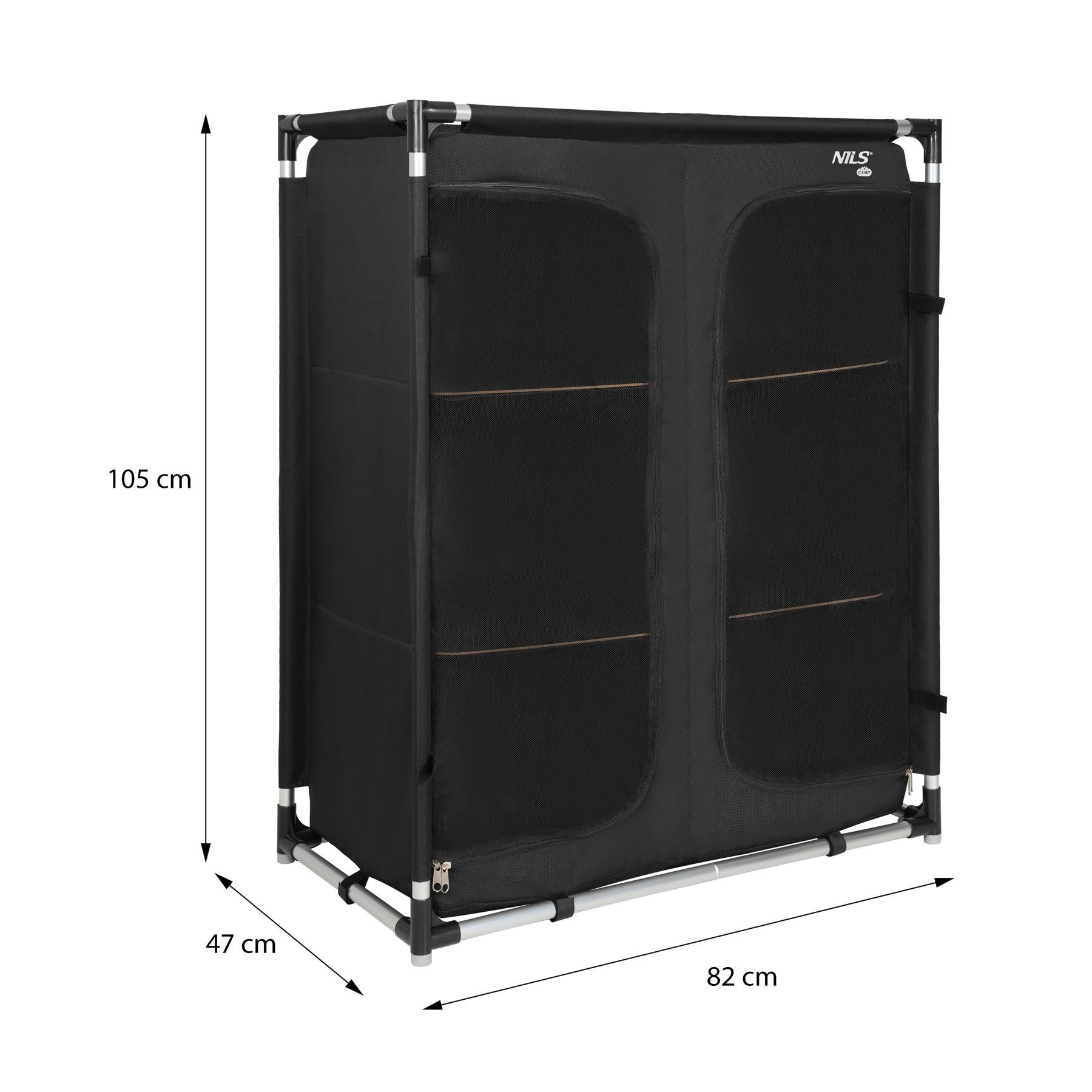 NILS CAMP Campingschrank XL Mehrzweckschrank für Unterwegs Outdoor Reiseschrank 82×47×105cm