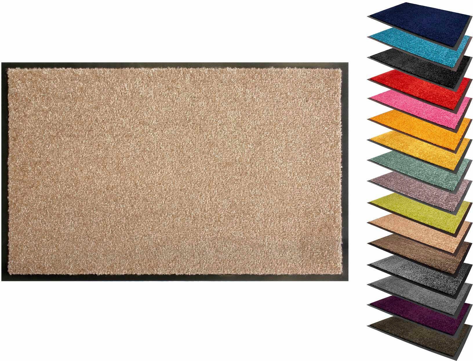 Fußmatte Schmutzfangmatte CLEAN Uni-Farben, Primaflor-Ideen 8 creme in rechteckig, Schmutzfangmatte, mm, waschbar UV-beständig, PRO, Textil, Höhe