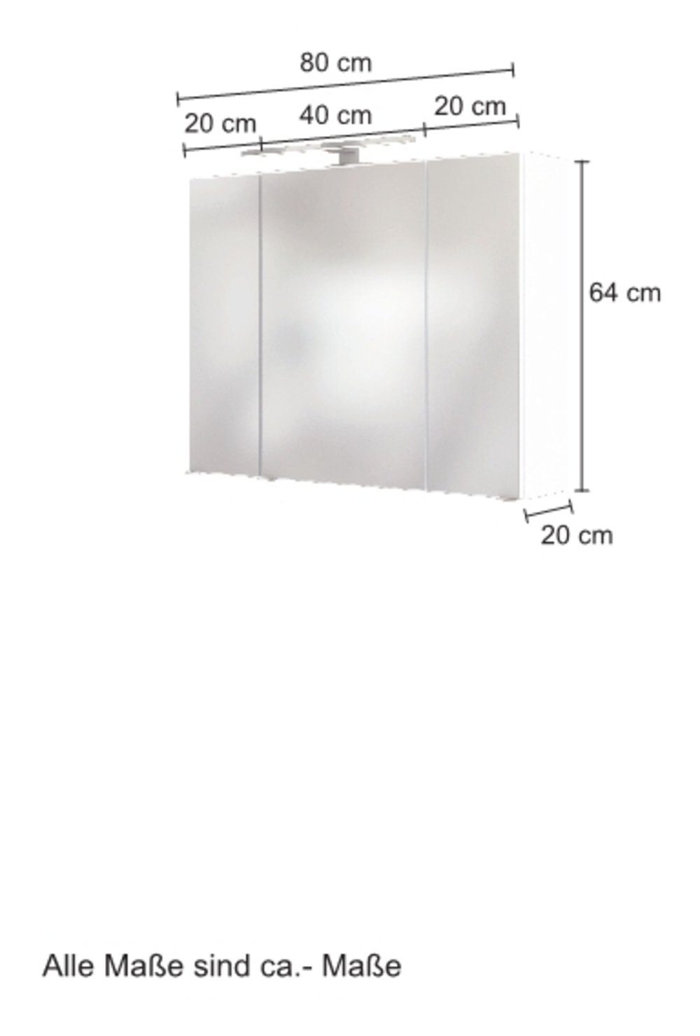 HELD MÖBEL Spiegelschrank Baabe 80 cm graphit