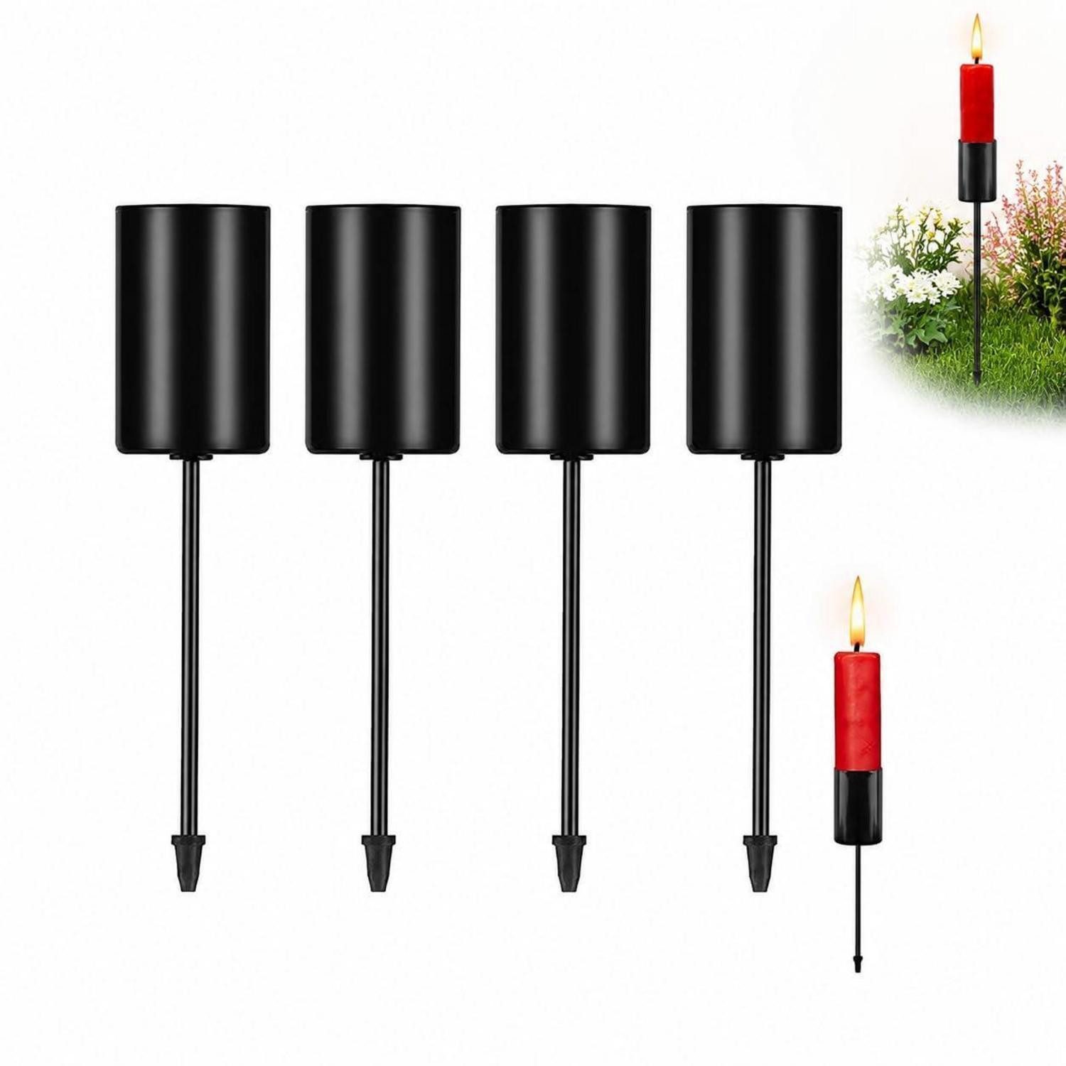 LuxusKollektion Adventskranz Kerzenhalter Adventskranz Schwarz 4 Stueck