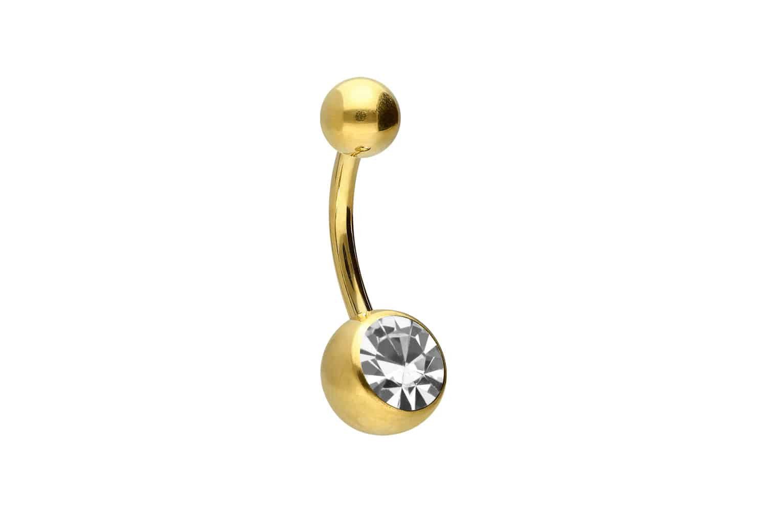PIERCINGLINE Bauchnabelpiercing Chirurgenstahl Bananabell KRISTALL (Bananab günstig online kaufen