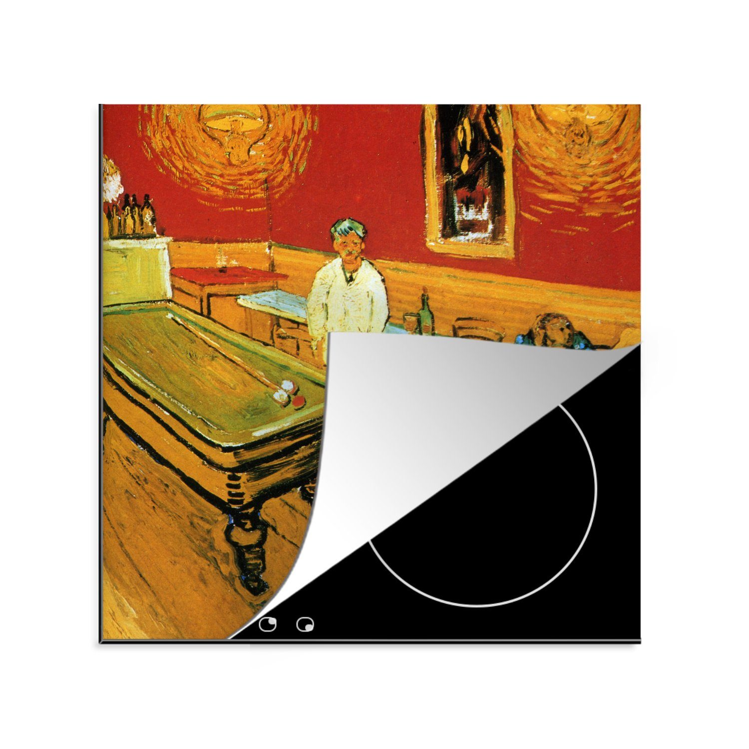 Arbeitsplatte 78x78 Nachtcafé Gogh, küche MuchoWow Herdblende-/Abdeckplatte Ceranfeldabdeckung, van von Vinyl, cm, Vincent tlg), (1 Das Gemälde für -