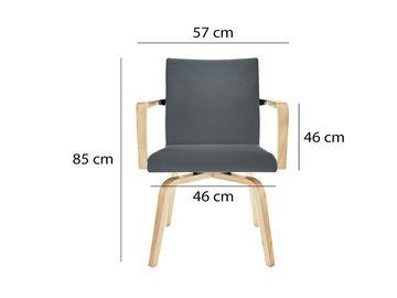 Mauser Sitzkultur Armlehnstuhl, ergonomischer Senioren-stuhl mit Armlehnen, Besucherstuhl Bezug Braun