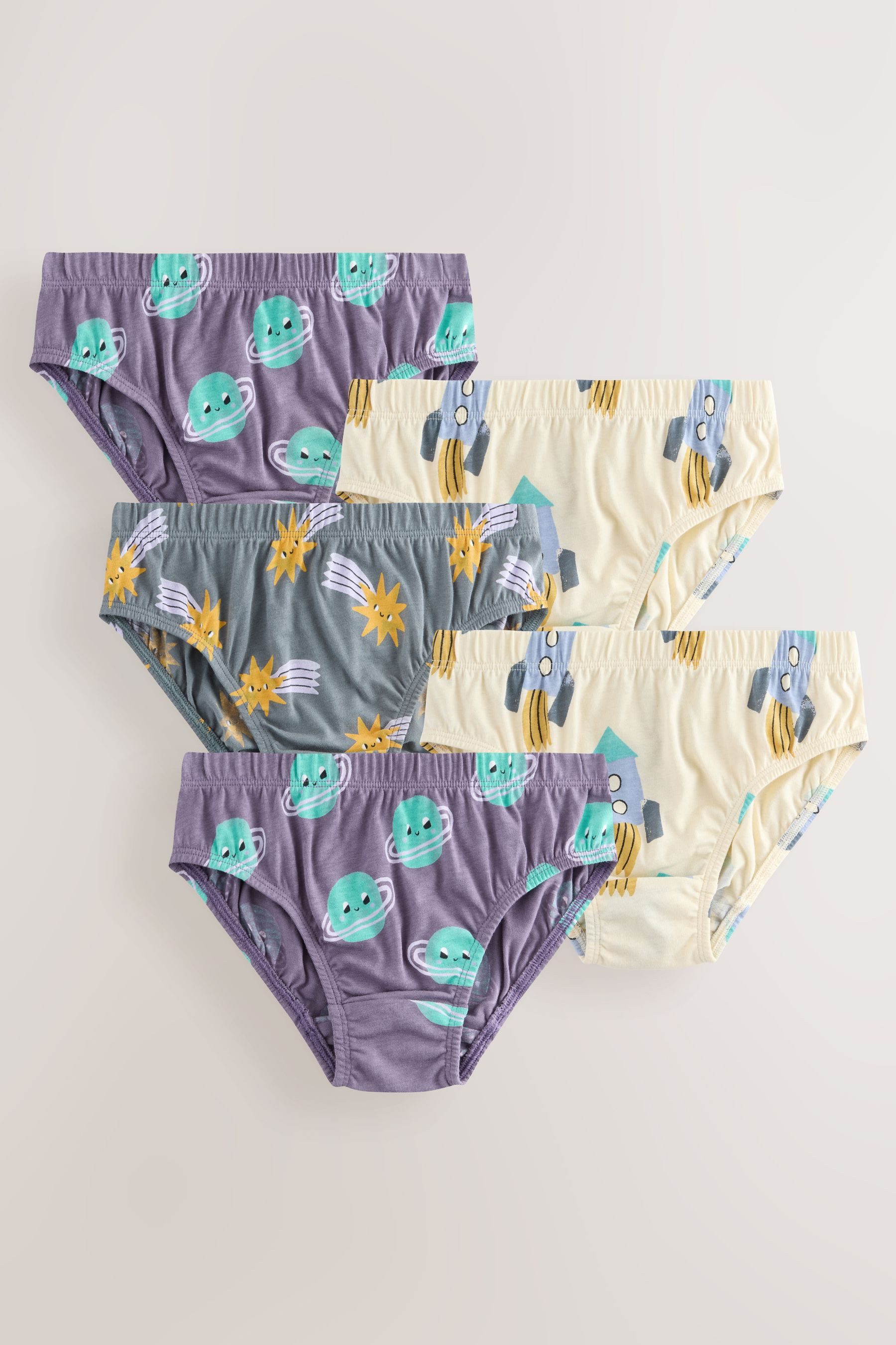 Next Slip Unterhosen mit Print aus 100 % Baumwolle, 5er-Pack (5-St)