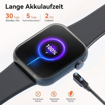 Mingtawn IP67 Wasserdicht Männer und Frauen's Smartwatch (1,85 Zoll, Android / iOS), Mit Bluetooth-Anrufen, Herzfrequenzüberwachung