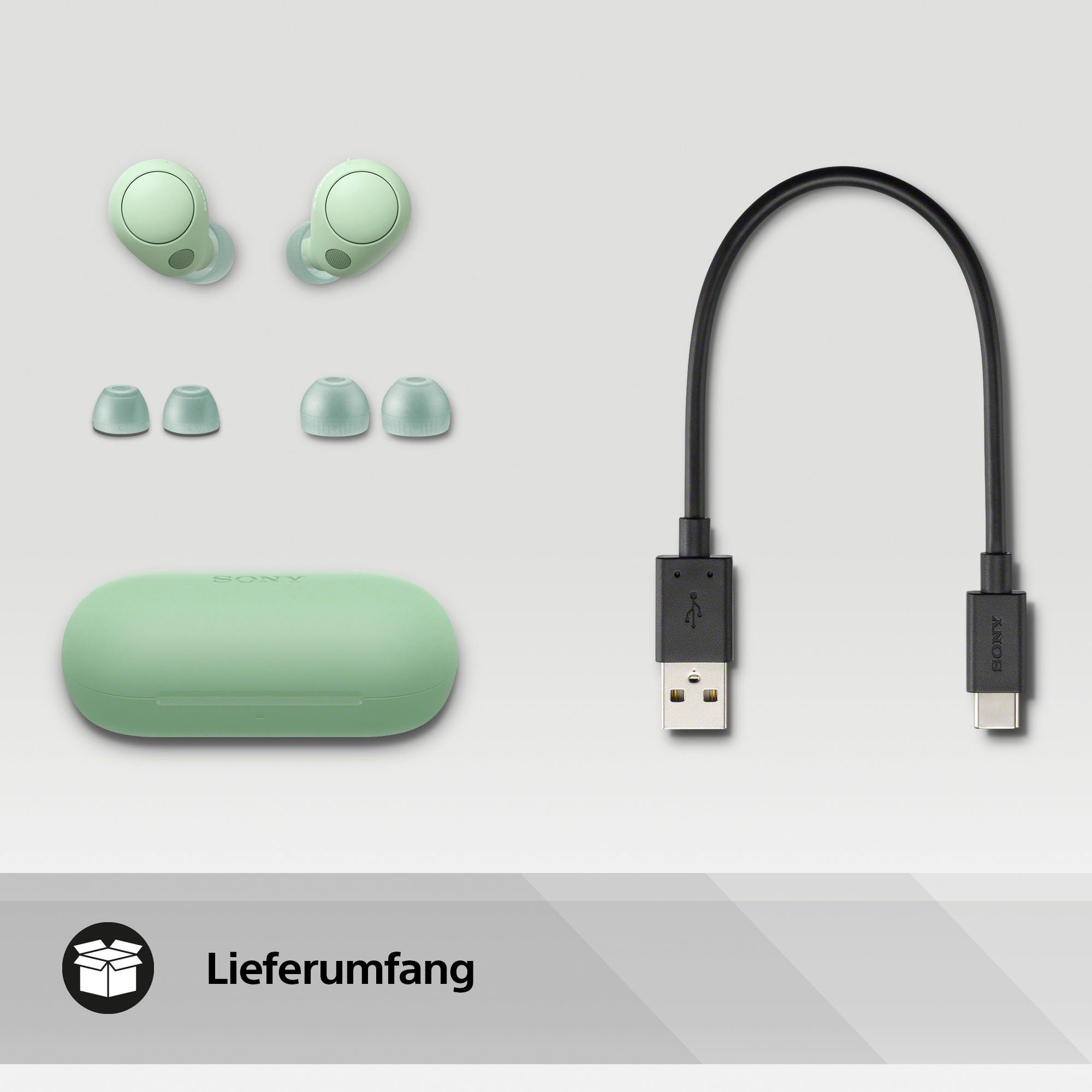 Akkulaufzeit, Bluetooth, WF-C700N Std. bis Connection) (Noise-Cancelling, Sony Multipoint 20 Salbeigrün In-Ear-Kopfhörer