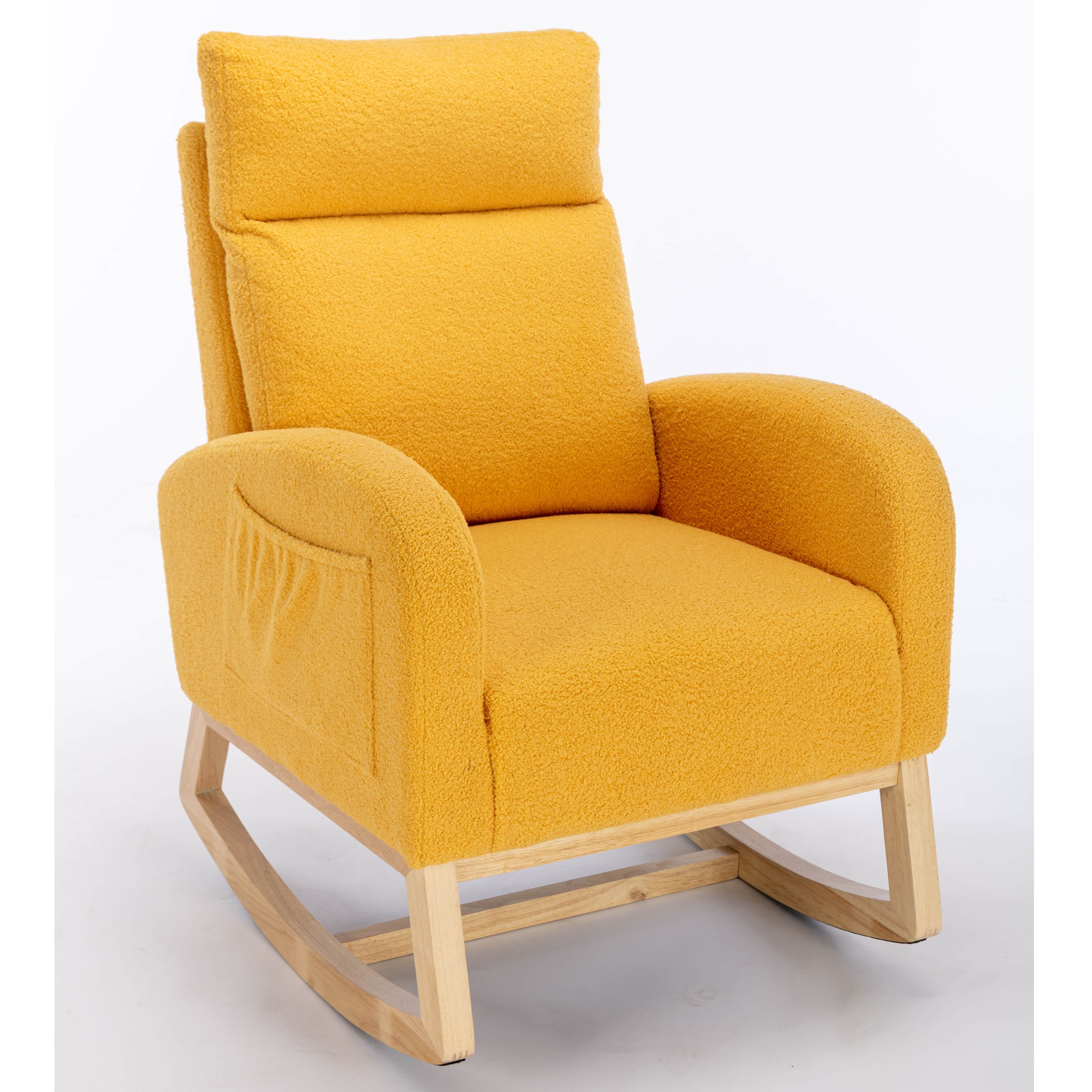 Fanttik Кресла-качалки Wohnzimmer Teddystoff mit Holzsockel (Set, Relaxsessel inkl. Hocker), fùr Kinder