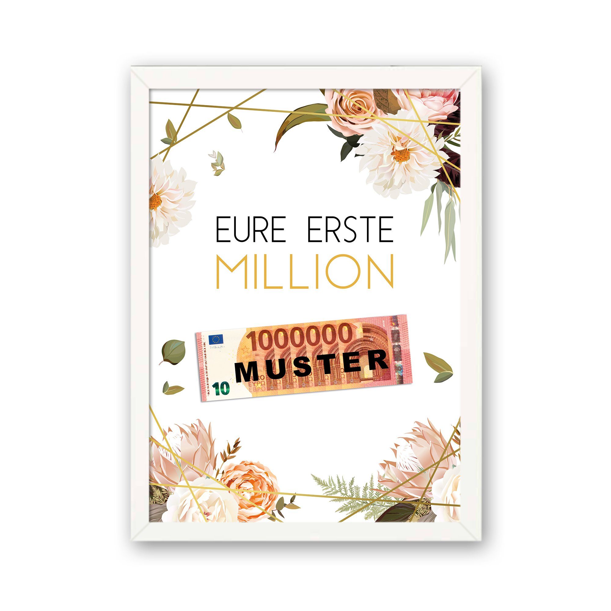 Poster A3 Blumen, erste Poster Rahmen; „Eure mit DIN Kunstdruck oder optional - Feder wahlweise ohne A4 Premium Million“ Rahmen DIN Kreative Rosen-Design, mit