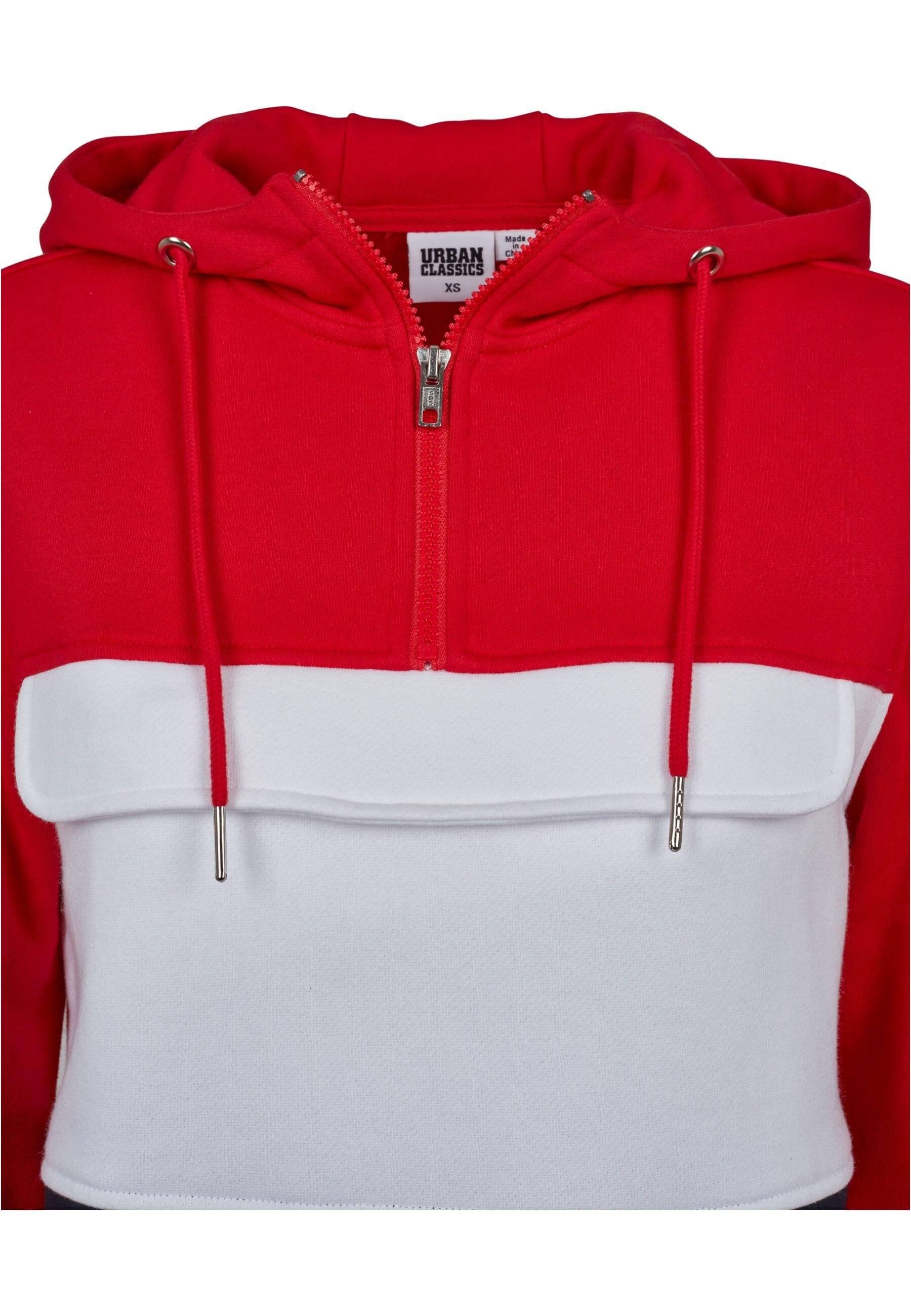 Block Color Block (1-tlg) Hoody Sweat Ladies CLASSICS TB1988 Kapuzenpullover firered/navy/white Pull URBAN Over Sweat Color Damen