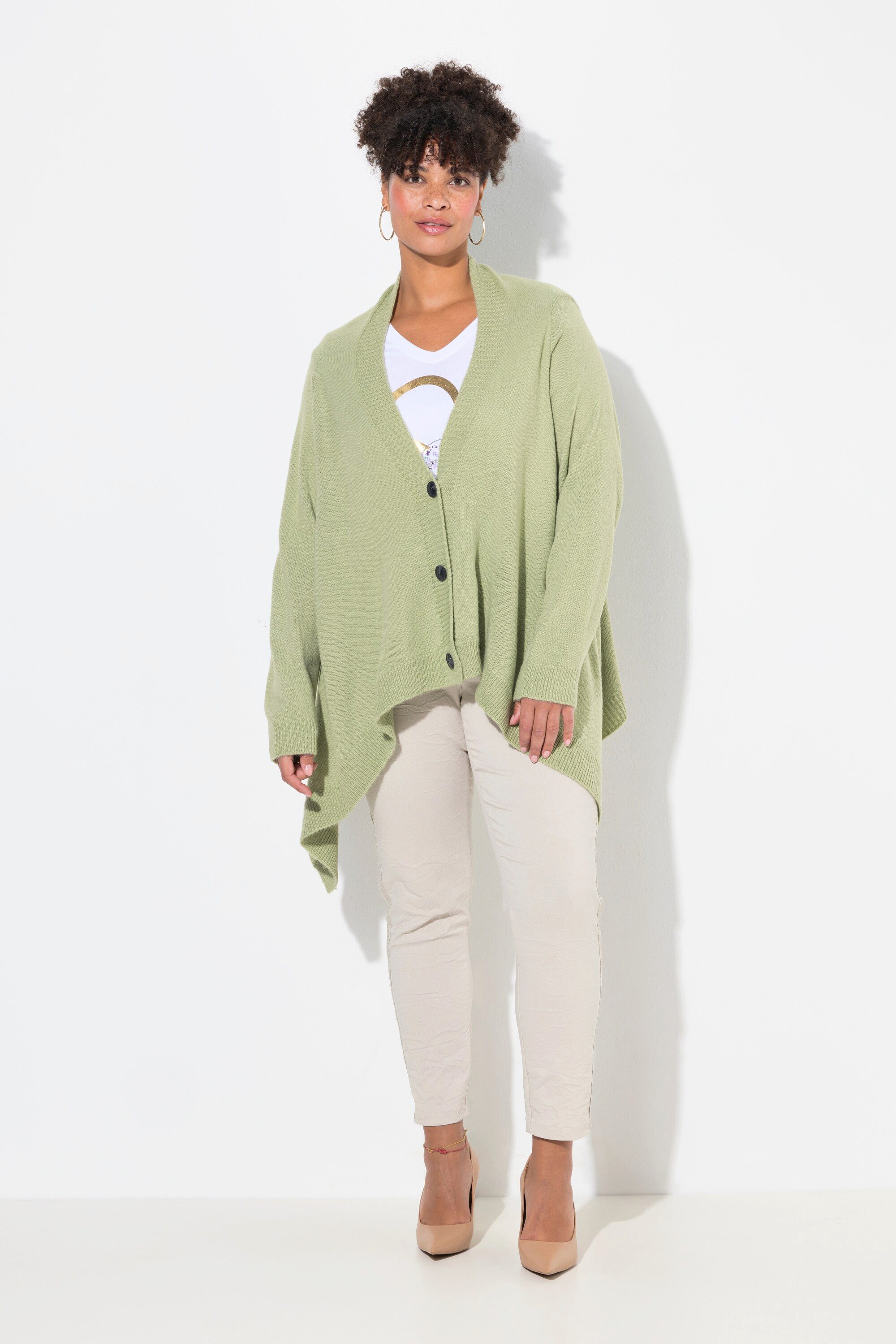 MIAMODA Strickjacke Strickjacke Cape-Look Knopfleiste Langarm günstig online kaufen