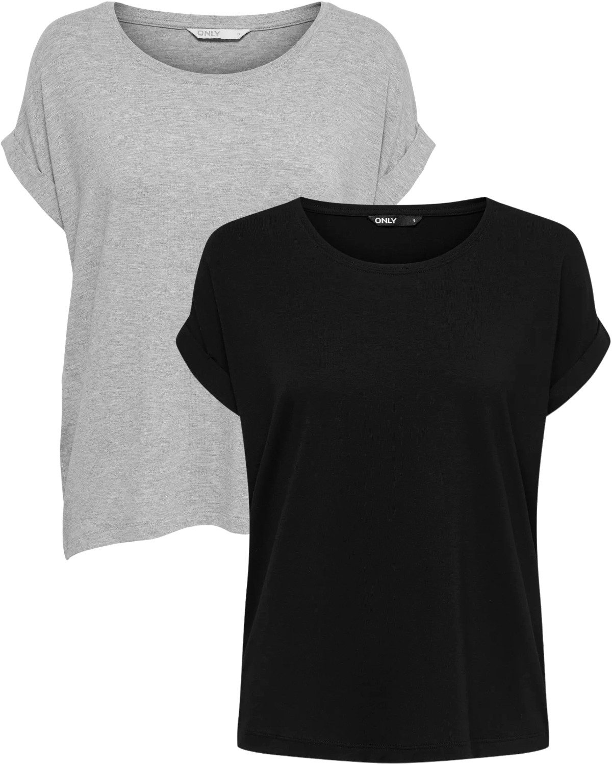 ONLY T-Shirt Stilvolles Basic Shirt mit Rundhalsausschnitt (2er-Pack) unifa günstig online kaufen