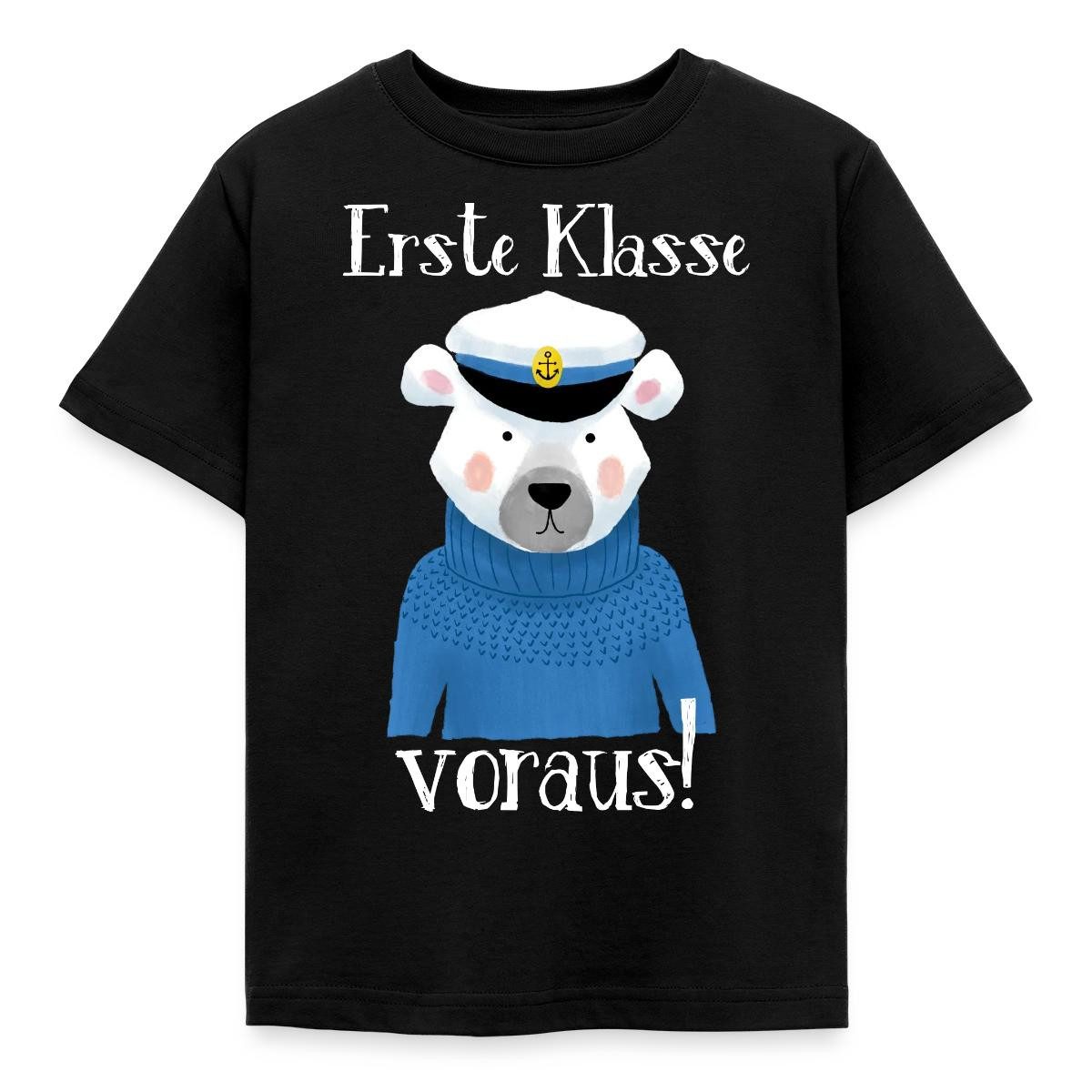 T-Shirt Einschulung Niedlicher Seebär Erste Klasse Voraus Kinder T-Shirt