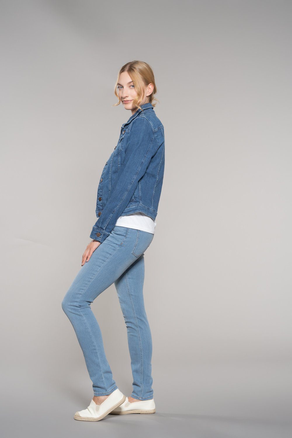 Feuervogl Jeansjacke Denim Jacket, Hyperflex, Damenjeansjacke Blue Fashion fv-Sva:la,