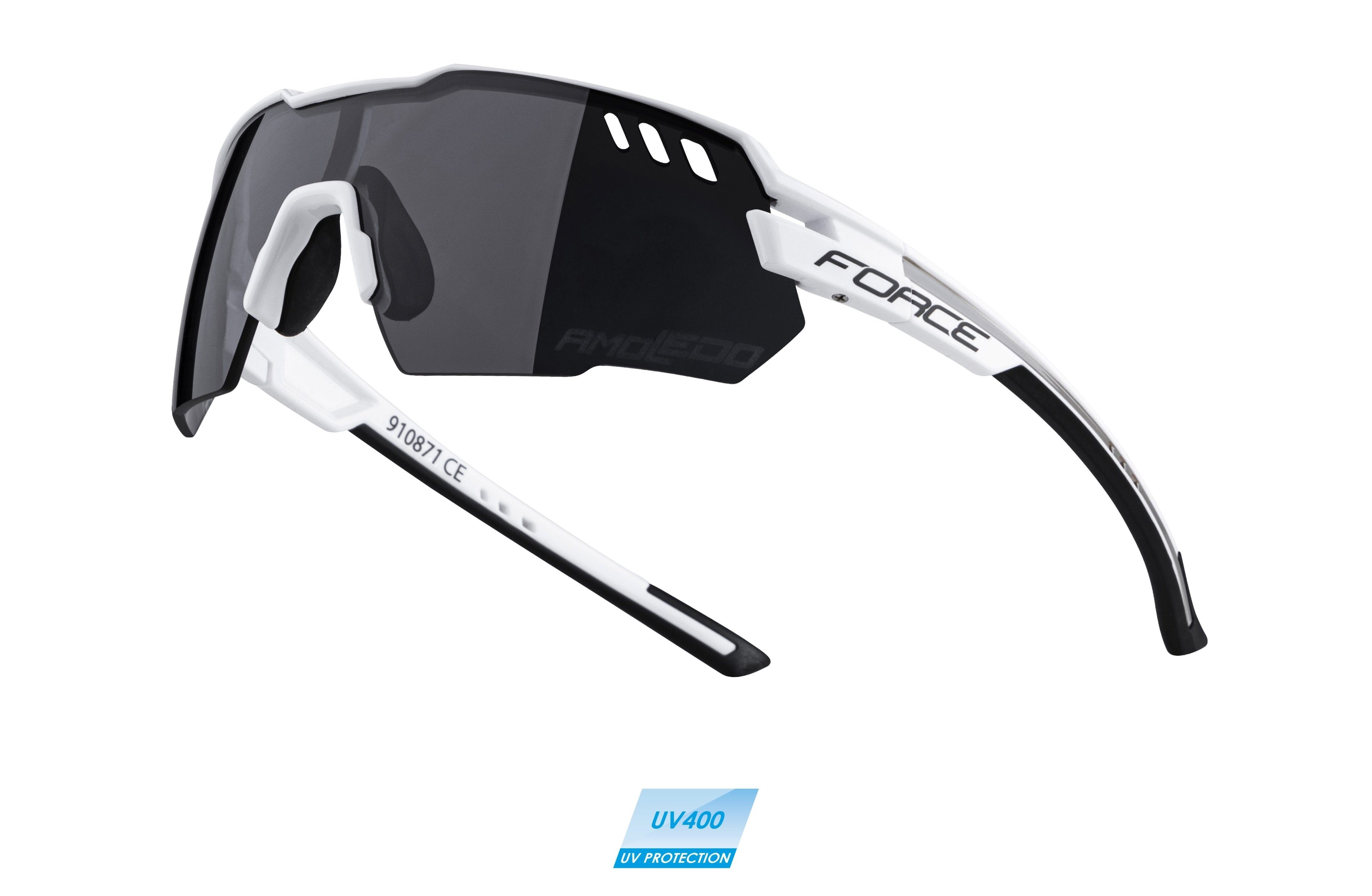 FORCE weiss Sonnenbrille FORCE Fahrradbrille AMOLEDO