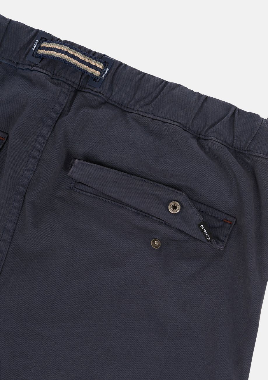 riverso Chinohose Herren Blue (19400) Stretch Stoffhose Freizeithose Dark mit Fit RIVMalte Gürtel Slim