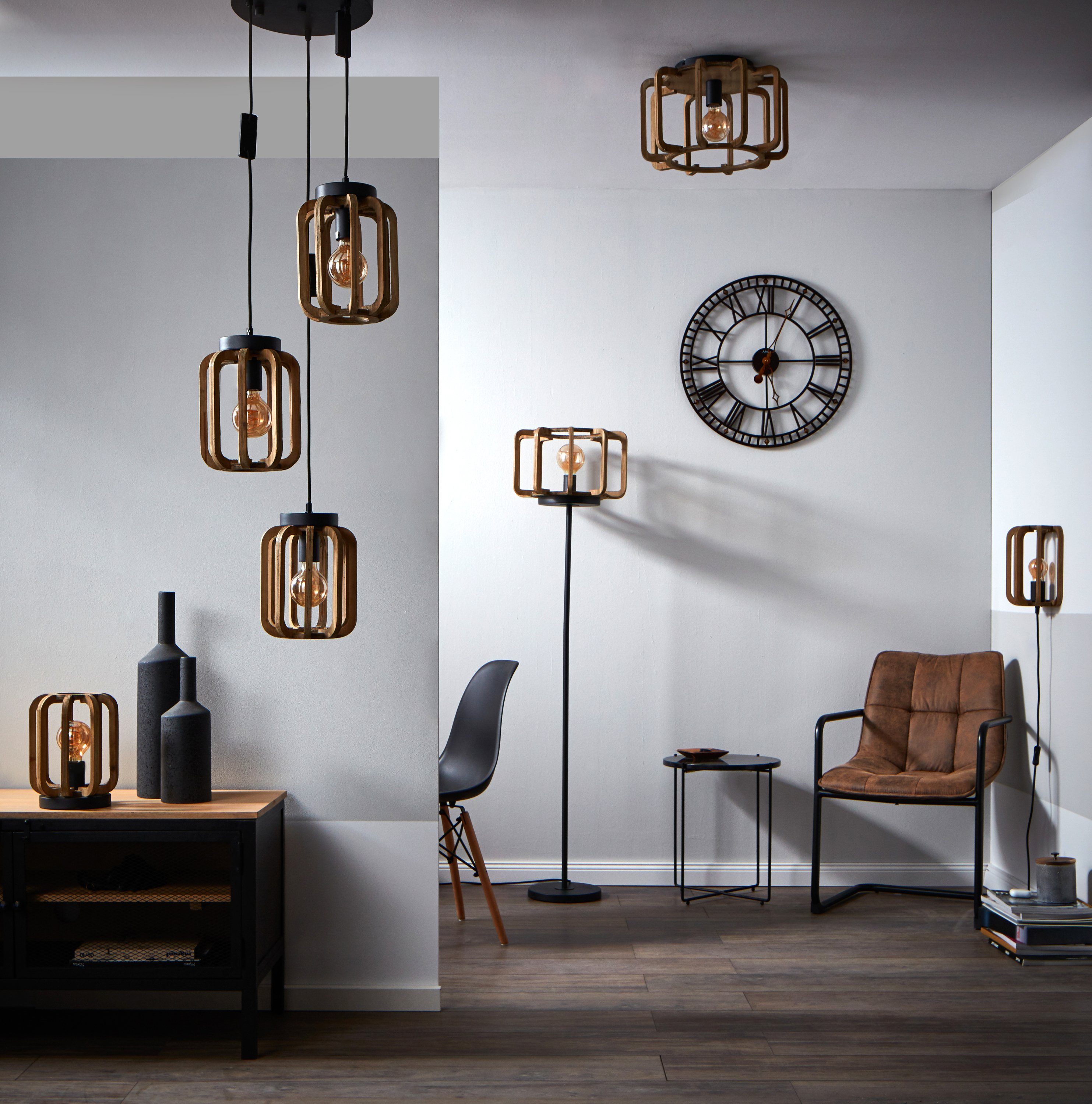 zertifiziert, OTTO Yanna, ohne FSC Stehlampe products Leuchtmittel, holz hell/schwarz