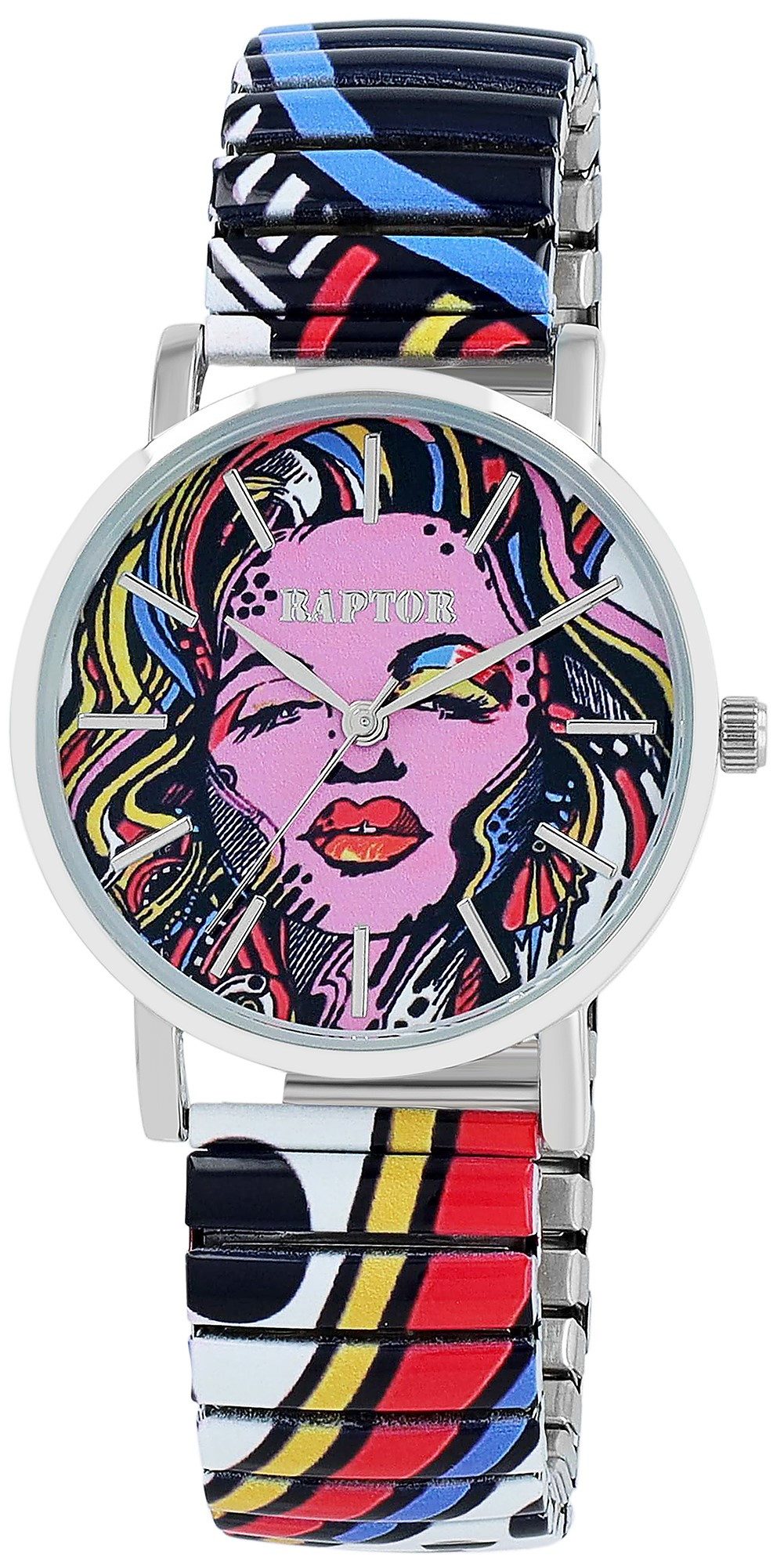 Raptor Quarzuhr Colorful Edition mit Edelstahlzugarmband, 3 ATM, Mineralgla günstig online kaufen