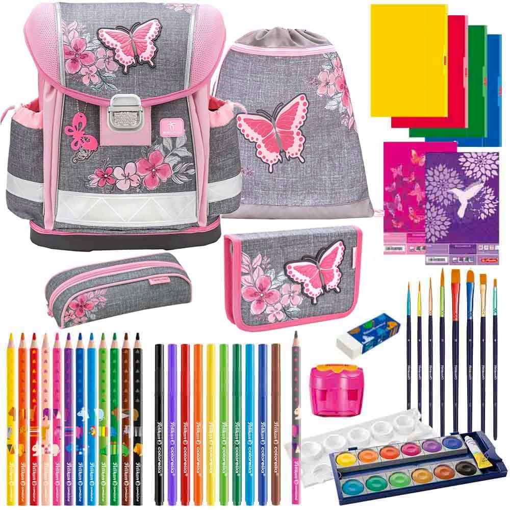 Belmil Schulranzen Belmil Schulranzen Set Classy Butterfly Schmetterling 14-teilig
