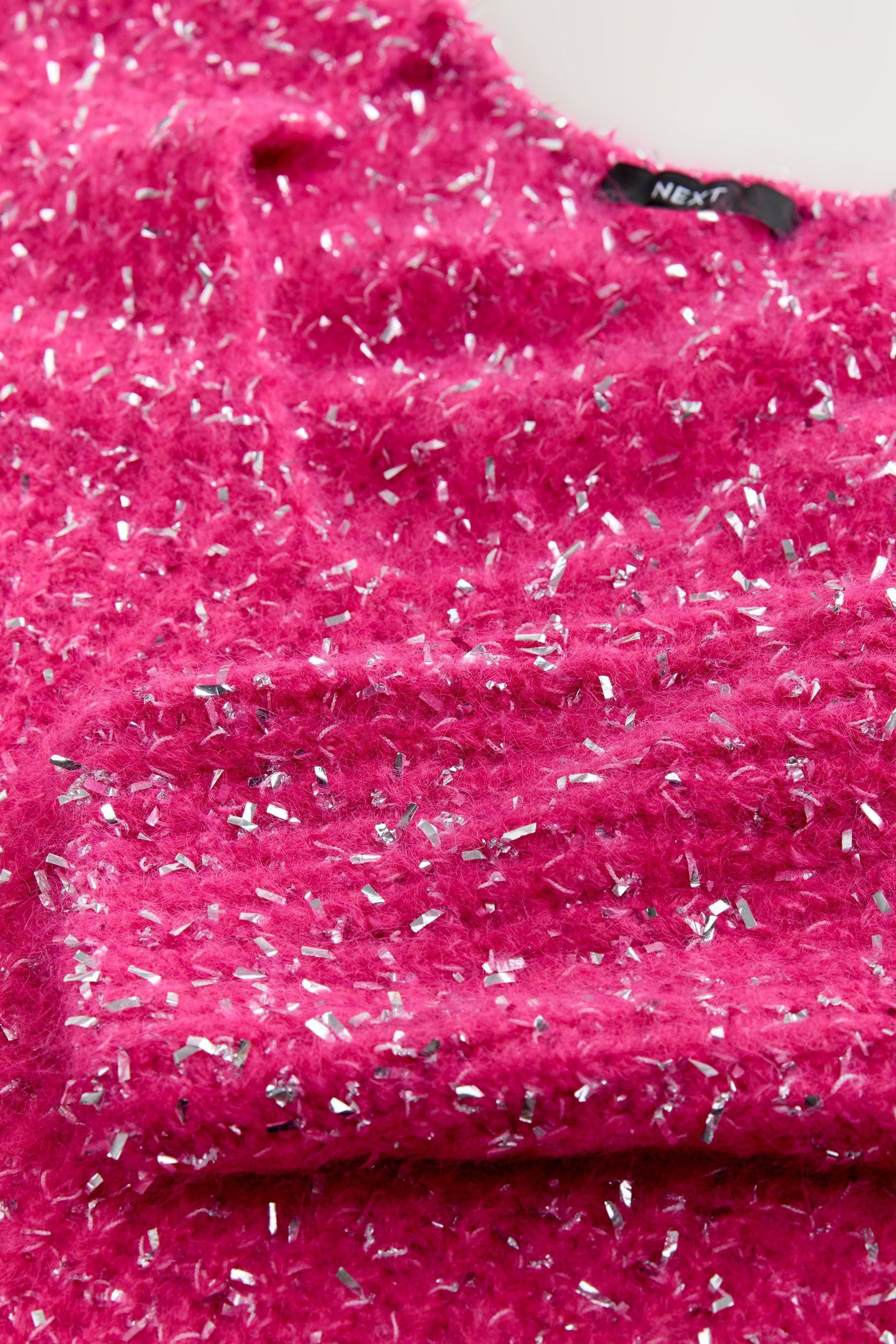 Next V-Ausschnitt-Pullover Grobstrickpullover mit Lametta und günstig online kaufen