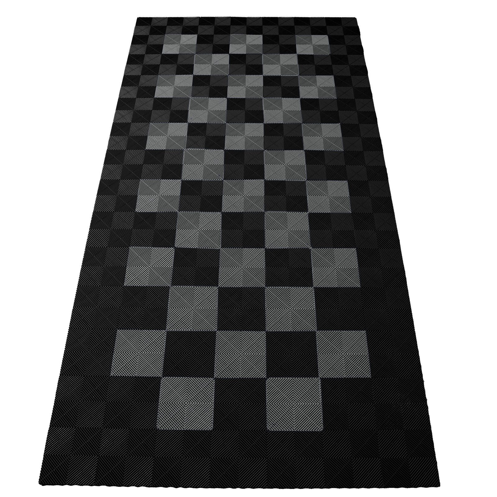 Tenzo-R Bodenfliese Performance Garagenboden Floor 2,8mx5,6m Schwarz Grau Set2, schwarz/grau