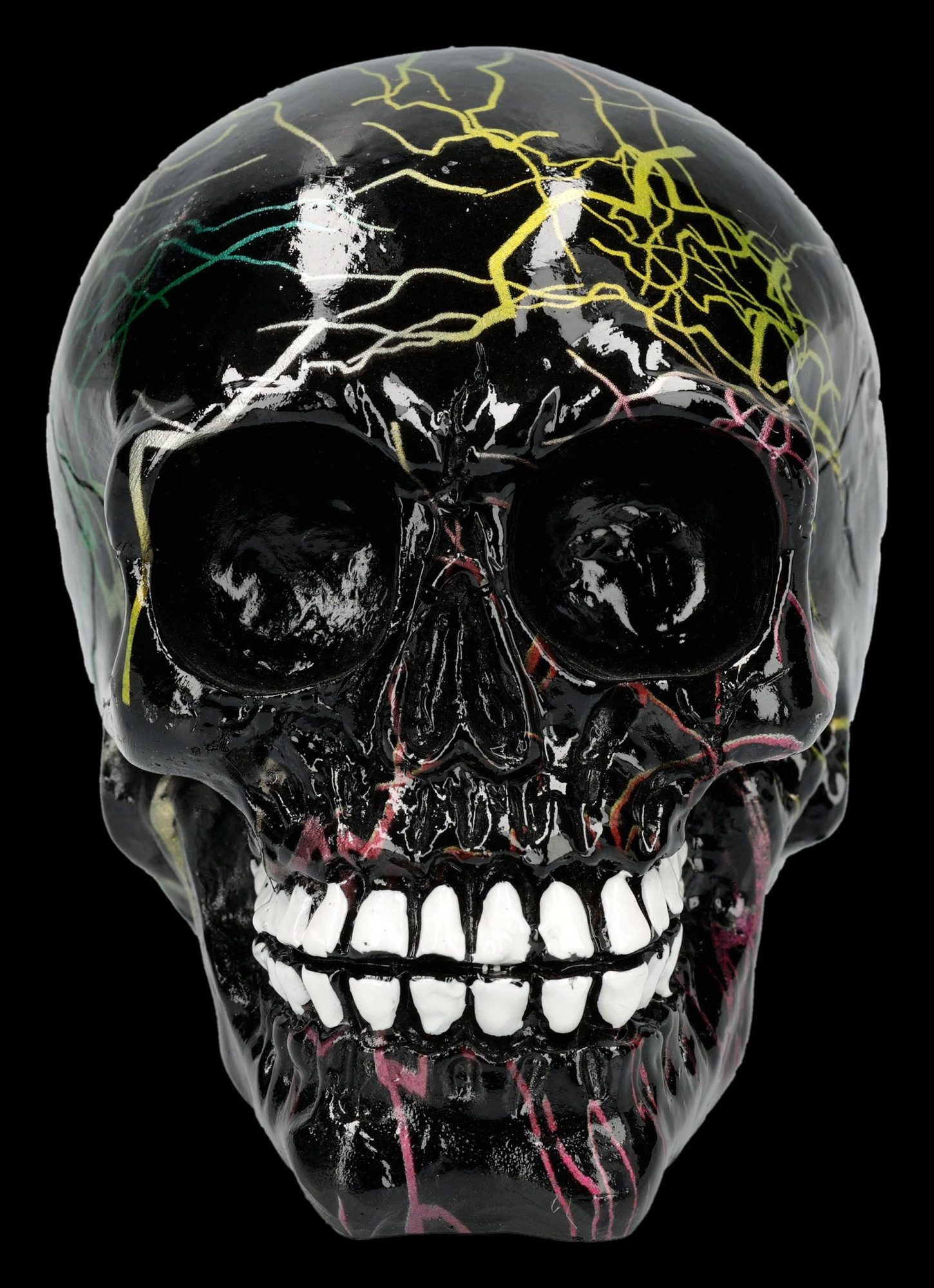 Figuren Shop GmbH Dekofigur Totenkopf Figur – Blitzschädel Gothic Deko Horr günstig online kaufen