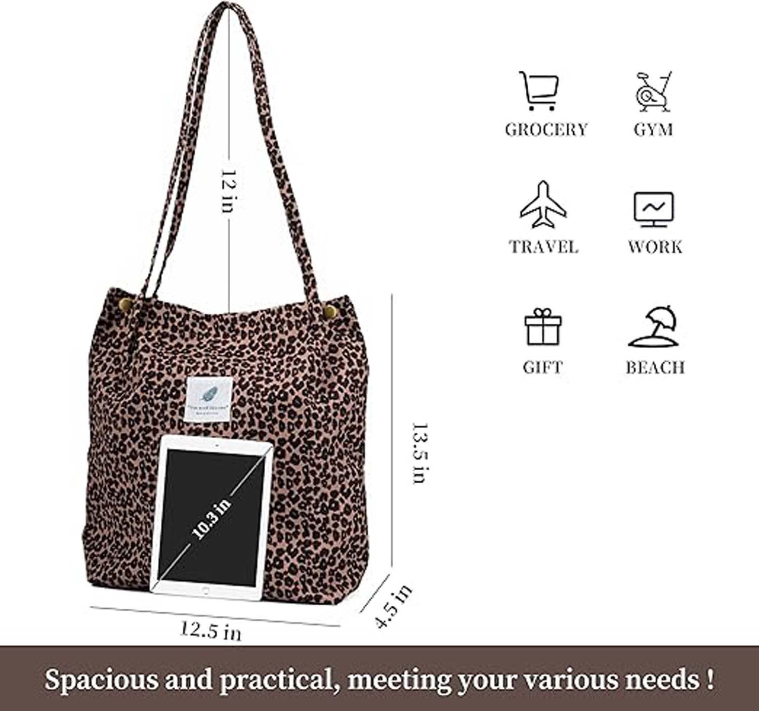Coonoor Schultertasche Damen Grosse Kapazität Canvas Tasche Tote Handtasche günstig online kaufen