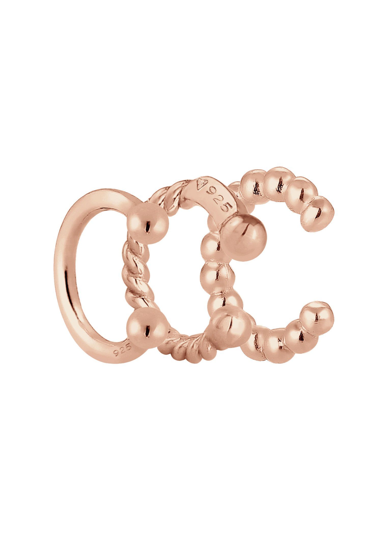 Elli Single-Ohrhaken Ohrklemme Ear Cuff 3er Set Kugel 925 Silber