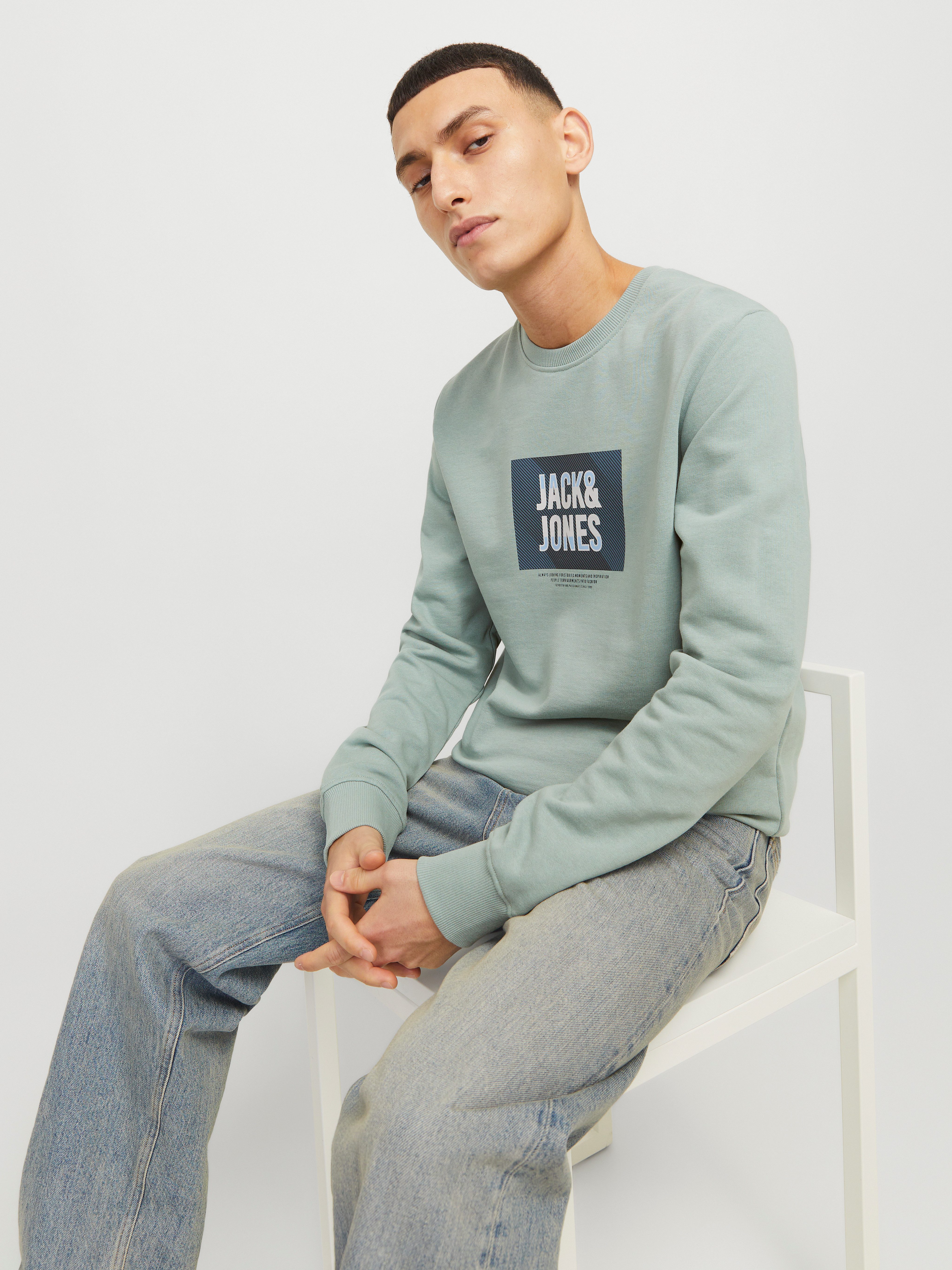 Jack & Jones Sweatshirt JJHUDSON – Sweatshirt mit Print, Rundhals und Kapuz günstig online kaufen
