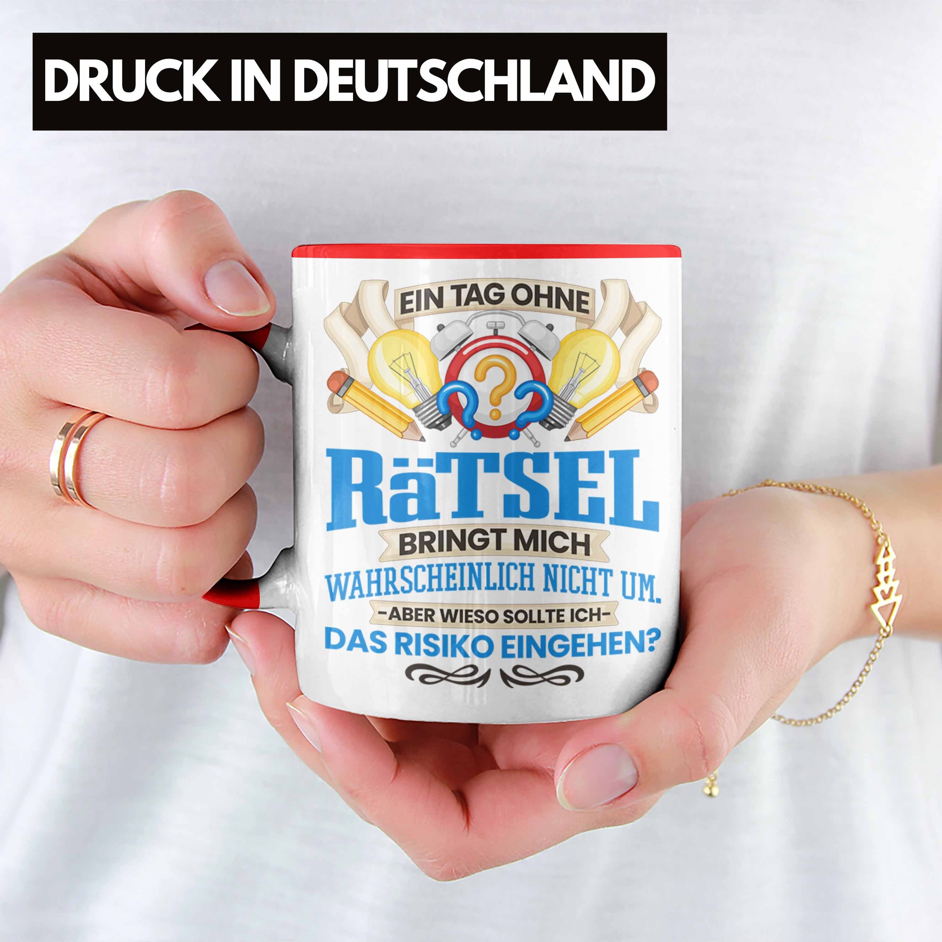 Lösen-Sucht Frauen Trendation Rätsel Trendation Geschenk Tasse Rätsel Geschenki Rot Tasse -