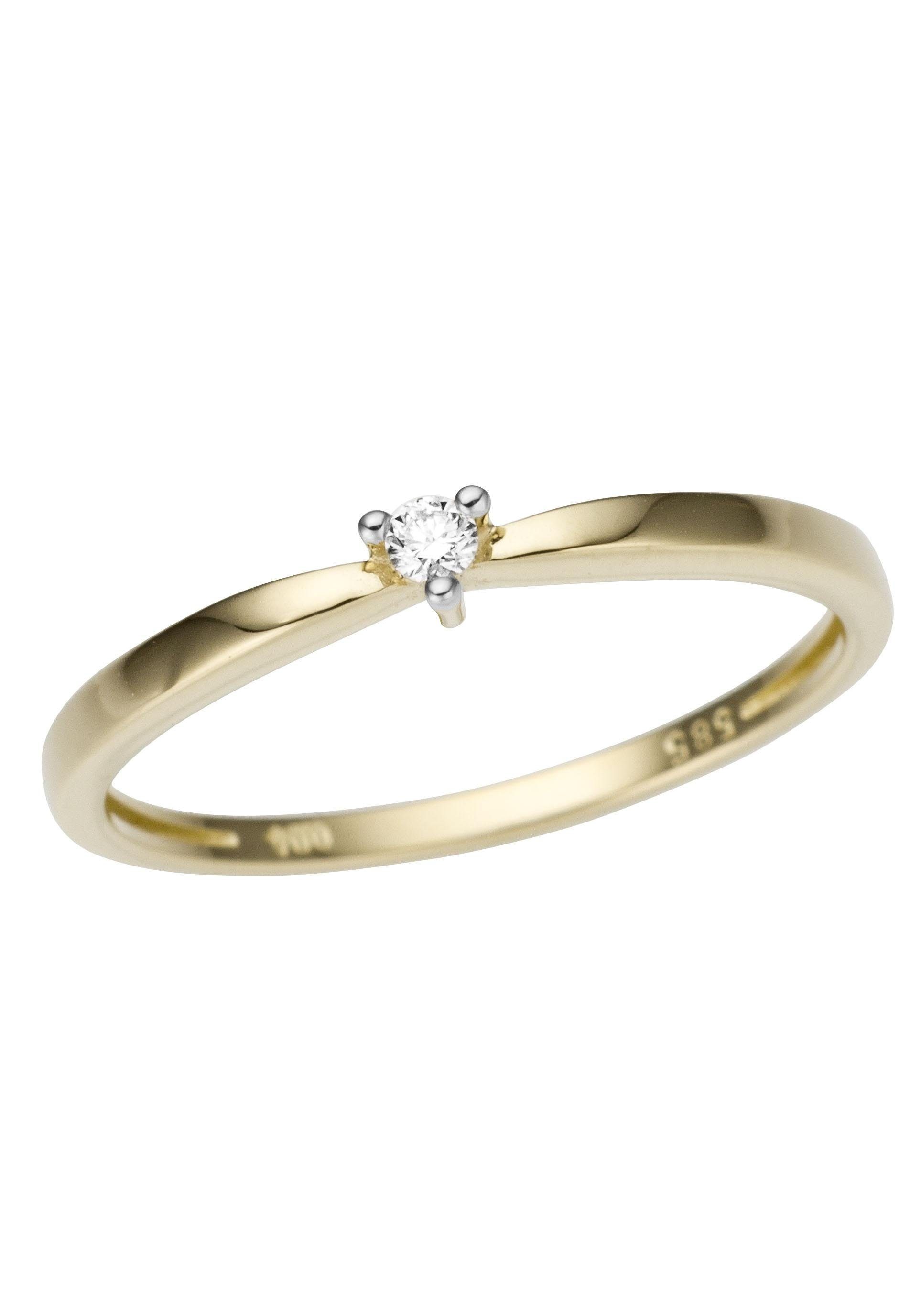 Firetti Goldring Schmuck Geschenk Gold 333 massiv, Made in Germany - mit Brillant