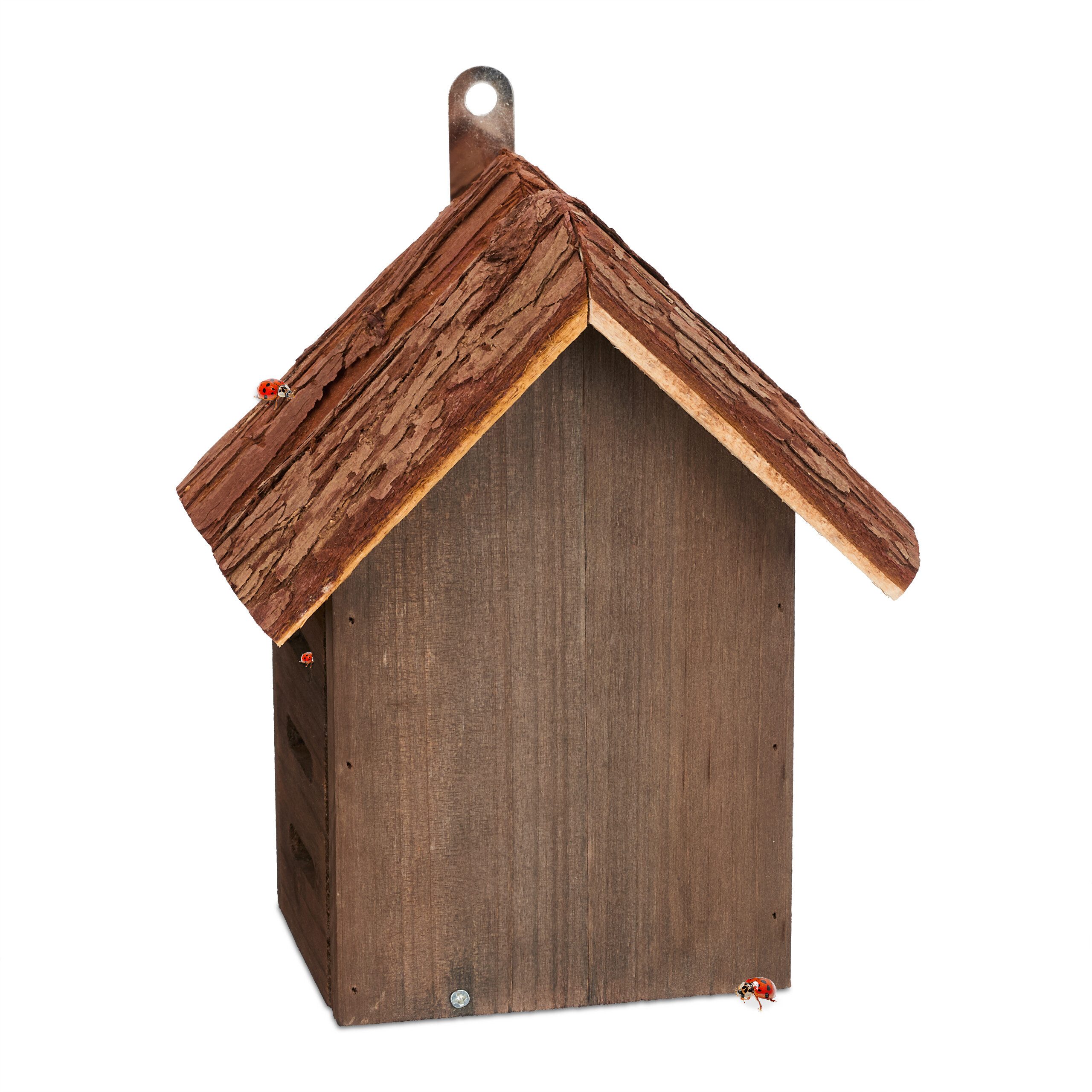 relaxdays Insektenhotel Braunes Marienkäferhaus aus Holz