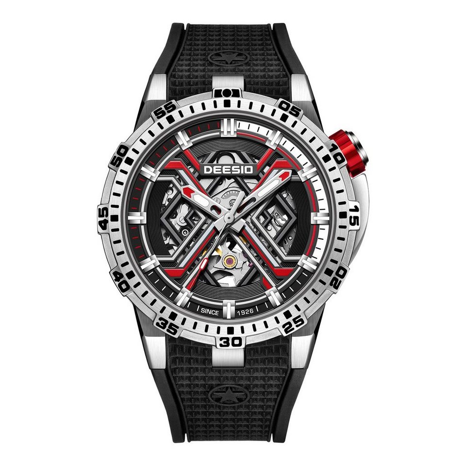DEESIO Mechanische Uhr für Männer mit Gravur, Handaufzug kleines  Sekundenzifferblatt, (Multifunktionsuhr Sophisticated Sport), vollständig  ausgehöhltes Design, automatisches Uhrwerk