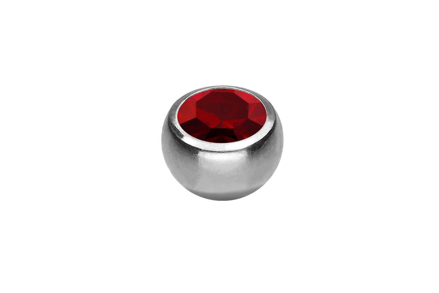 PIERCINGLINE Piercing-Set Chirurgenstahl Schraubkugel KRISTALL (Schraub-Aufsätze, 1-tlg)