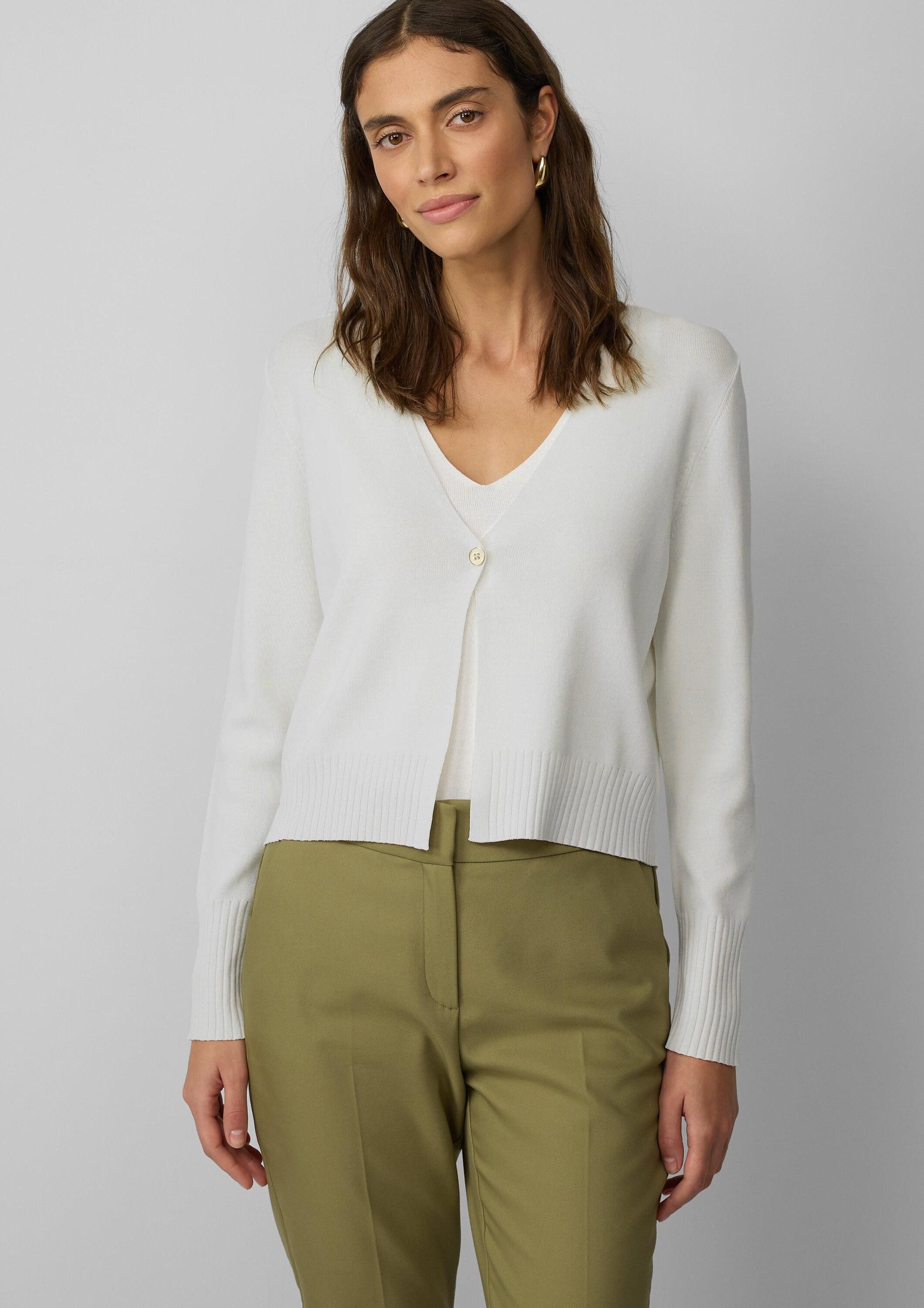 s.Oliver Cardigan Strickjacke Kurzer Feinstrick-Cardigan aus Viskosemix mit günstig online kaufen