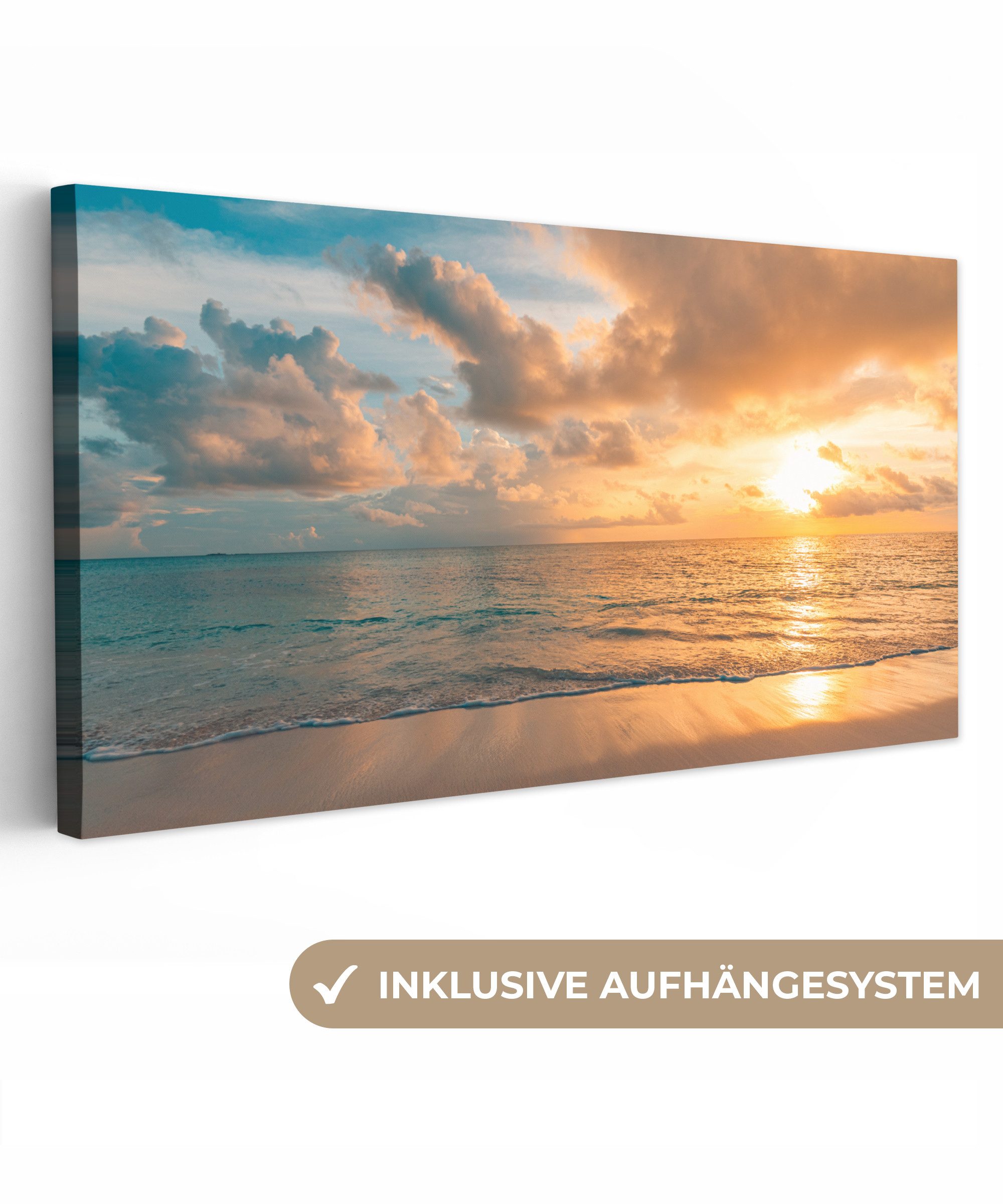 OneMillionCanvasses® Leinwandbild Panorama Strand - Sommer günstig online kaufen