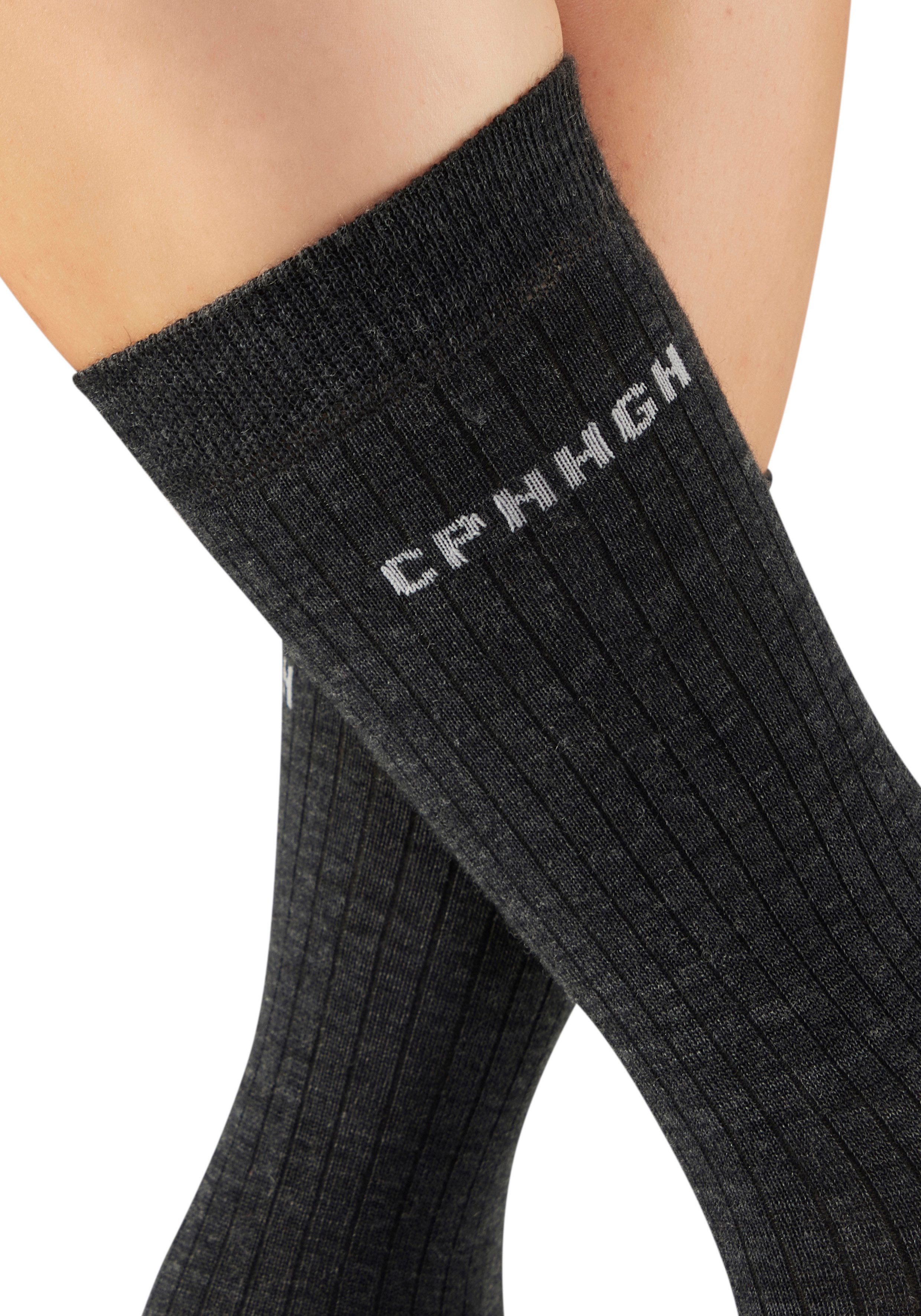 Copenhagen Studios Basicsocken (Packung, 2-Paar) gerippt, mit wärmender Wolle