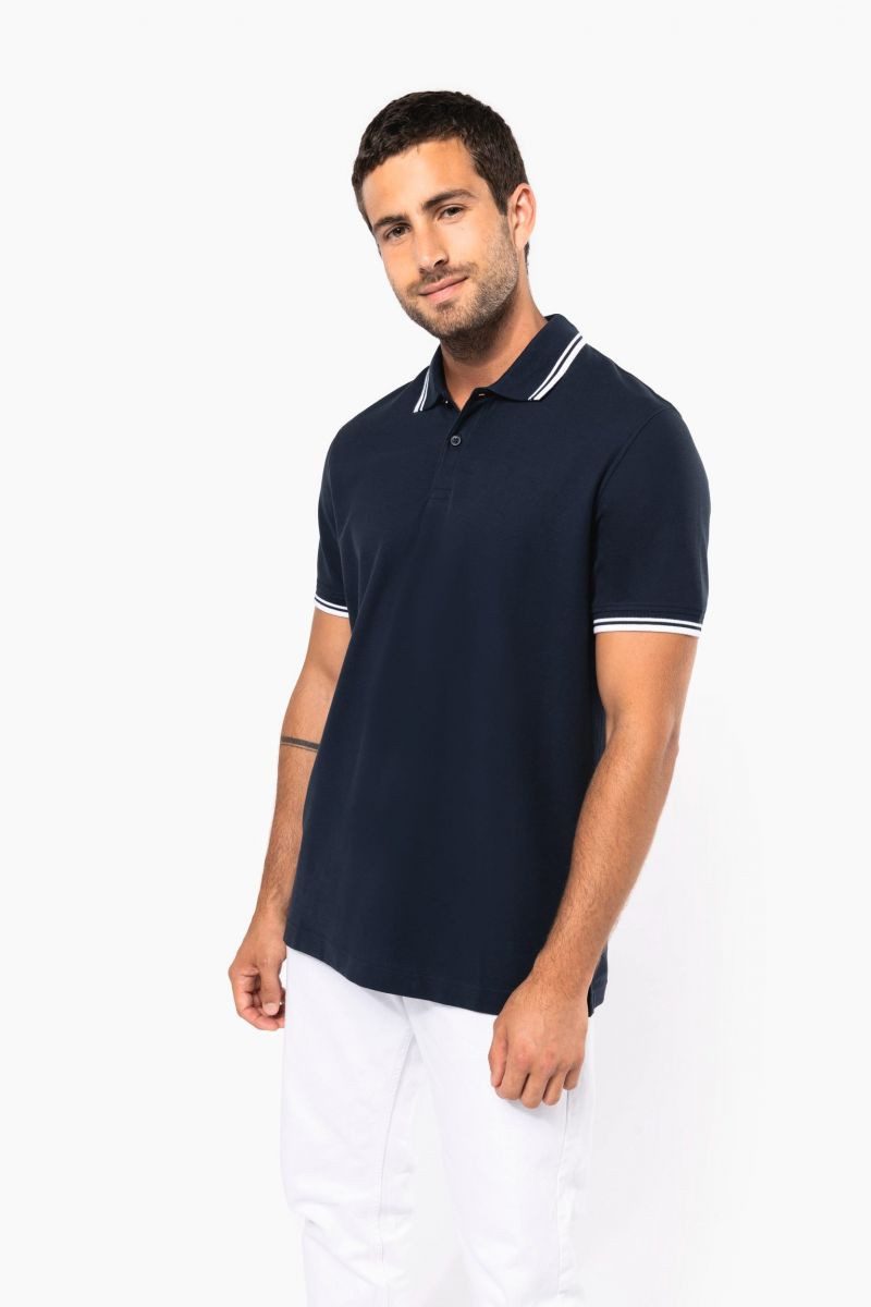 Kariban Poloshirt Polohemd für Herren mit kurzen Ärmeln und kontrastfarbenen P