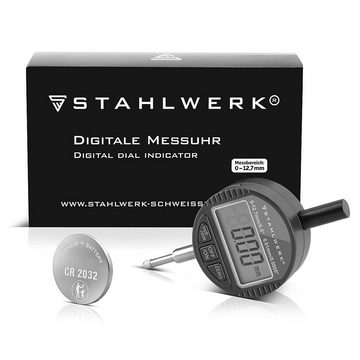 STAHLWERK Messschieber Digitale Messuhr mit 0-12,7 mm (0,5) Messbereich, max. 12,7 mm, 3-St.