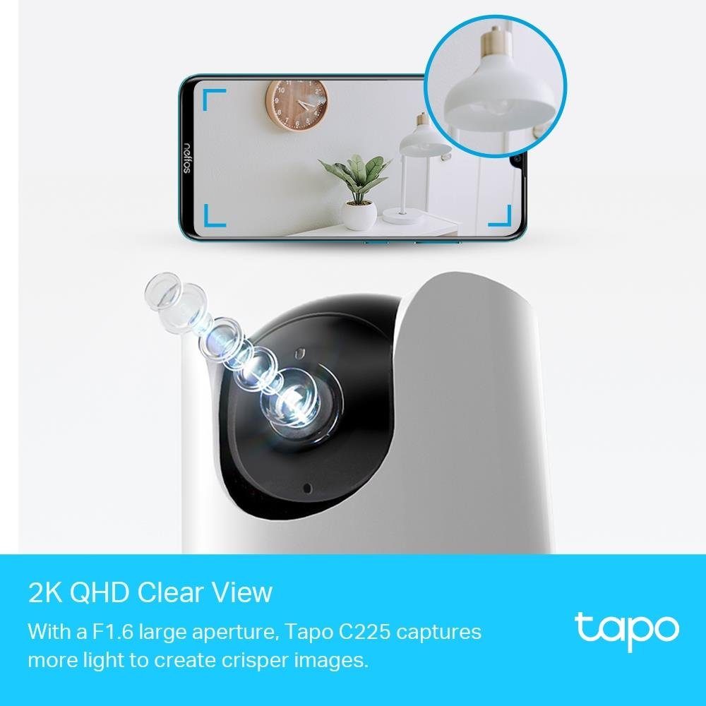 tp-link Überwachungskamera Tapo C225 Wi-Fi Sicherheitskamera (schwenk- und neigbar 2K QHD mit KI-Erkennung für Innen)