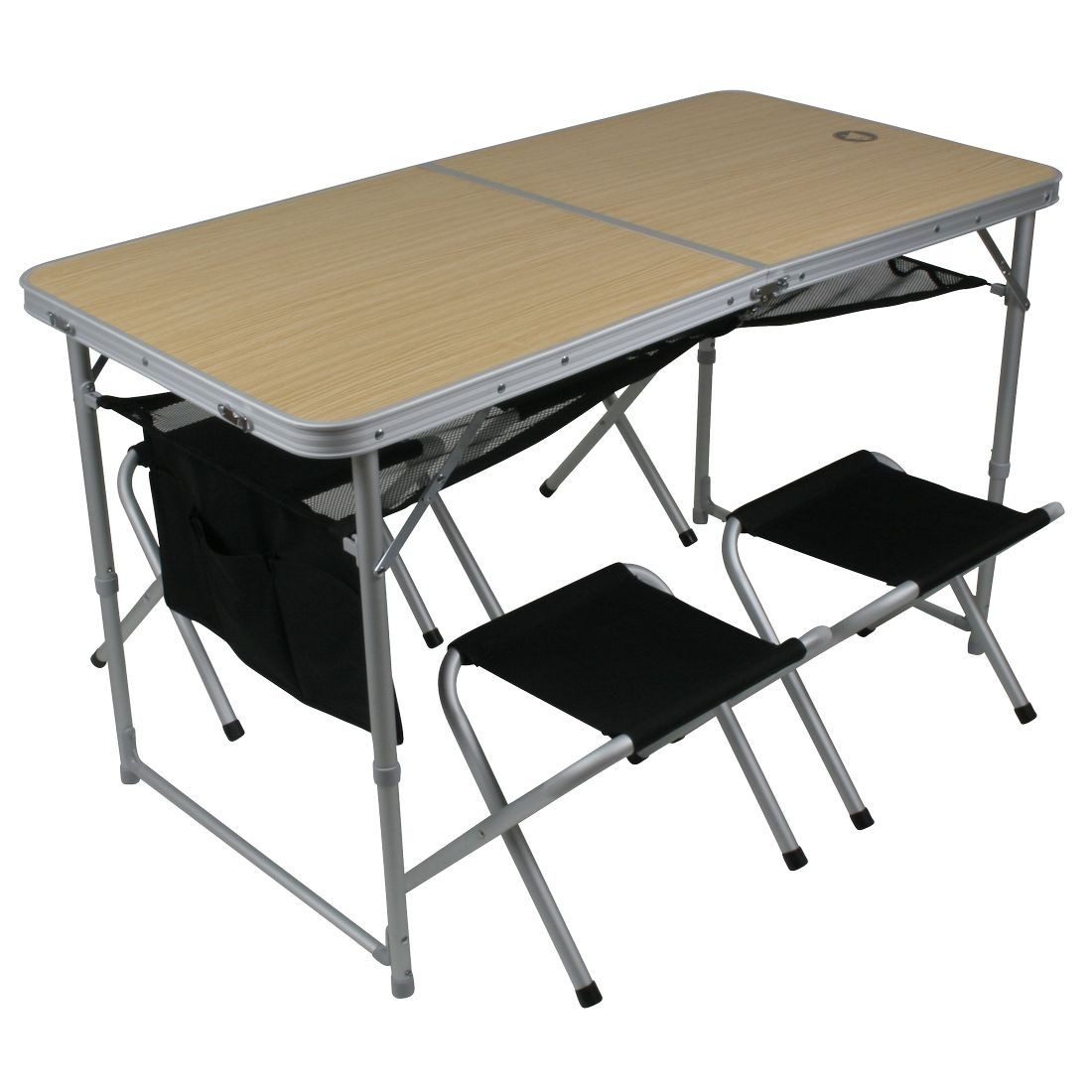 10T Campingtisch Tisch-Hocker-Set Portable Family 4 Mann Alu Campingtisch + Hocker