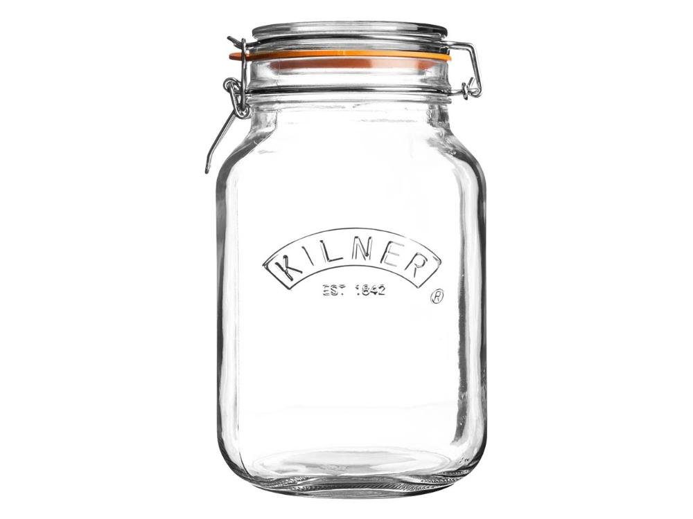 KILNER Vorratsdose KILNER Vorratsglas 'Quadratisch' mit Bügelverschlu, Glas, Edelstahl