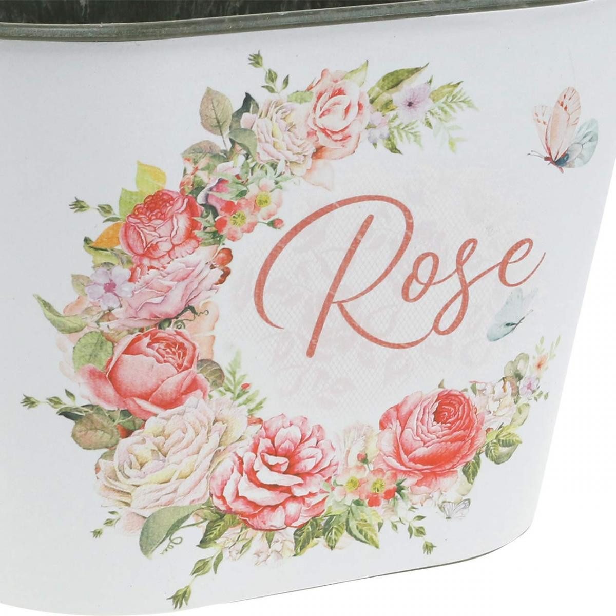 Florists Products Blumentopf Dekoratives Pflanzgefäß mit Rosendekor für Blumen und kreative